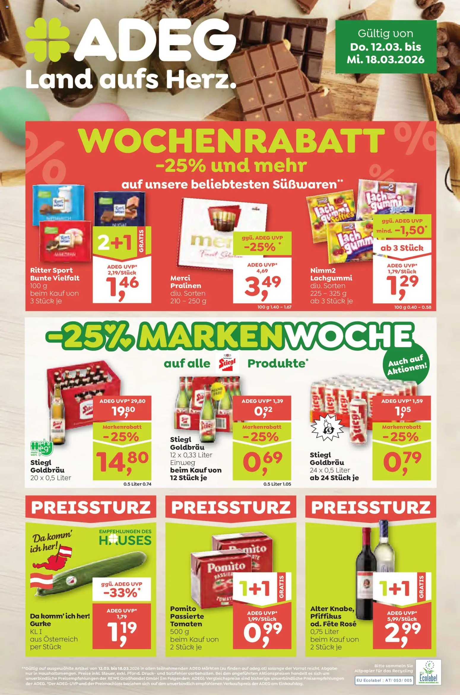 ADEG Flugblatt gültig ab 12.03.2026 | Seite: 1 | Produkte: Tomaten