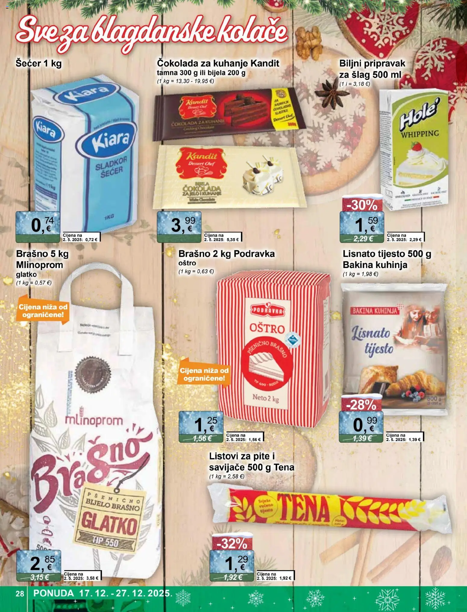 KTC katalog | vrijedi od 17.12.2025 | Stranica: 28 | Proizvodi: Listovi za pite, Podravka, Brašno, Kuhinja