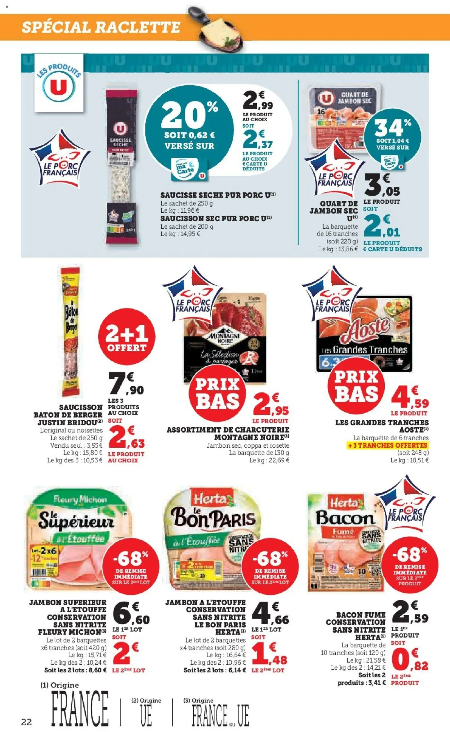 {H1} | Page: 22 | Produits: Saucisson, Noisettes, Saucisse, Porc