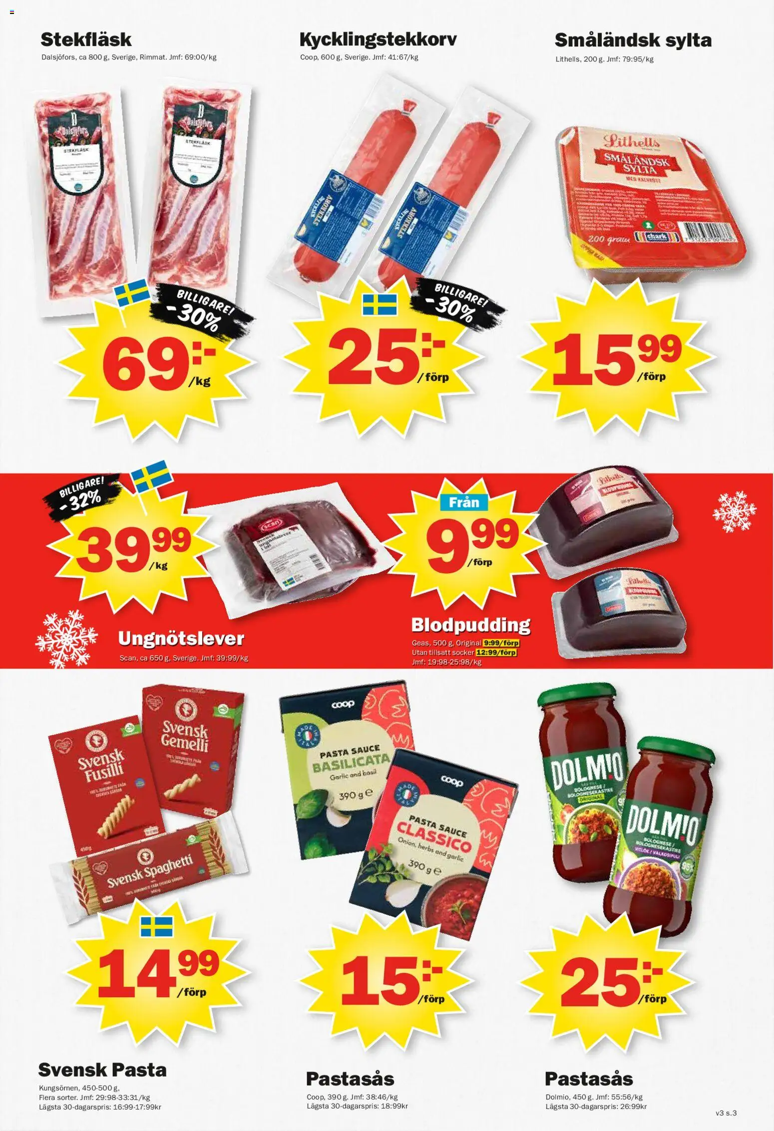 Pekås reklamblad aktuell från 12.01.2026 | Sida: 3 | Produkter: Spaghetti, Pasta