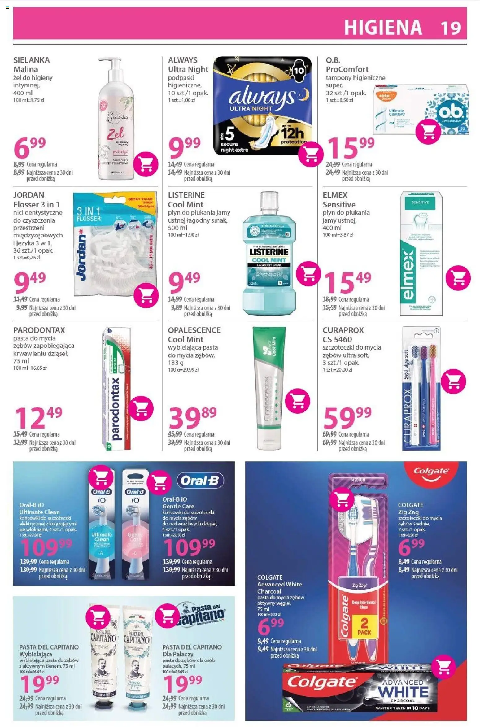 Hebe Gazetka od 17.02.2026 | Strona: 19 | Produkty: Malina, Curaprox, Tampony, Podpaski