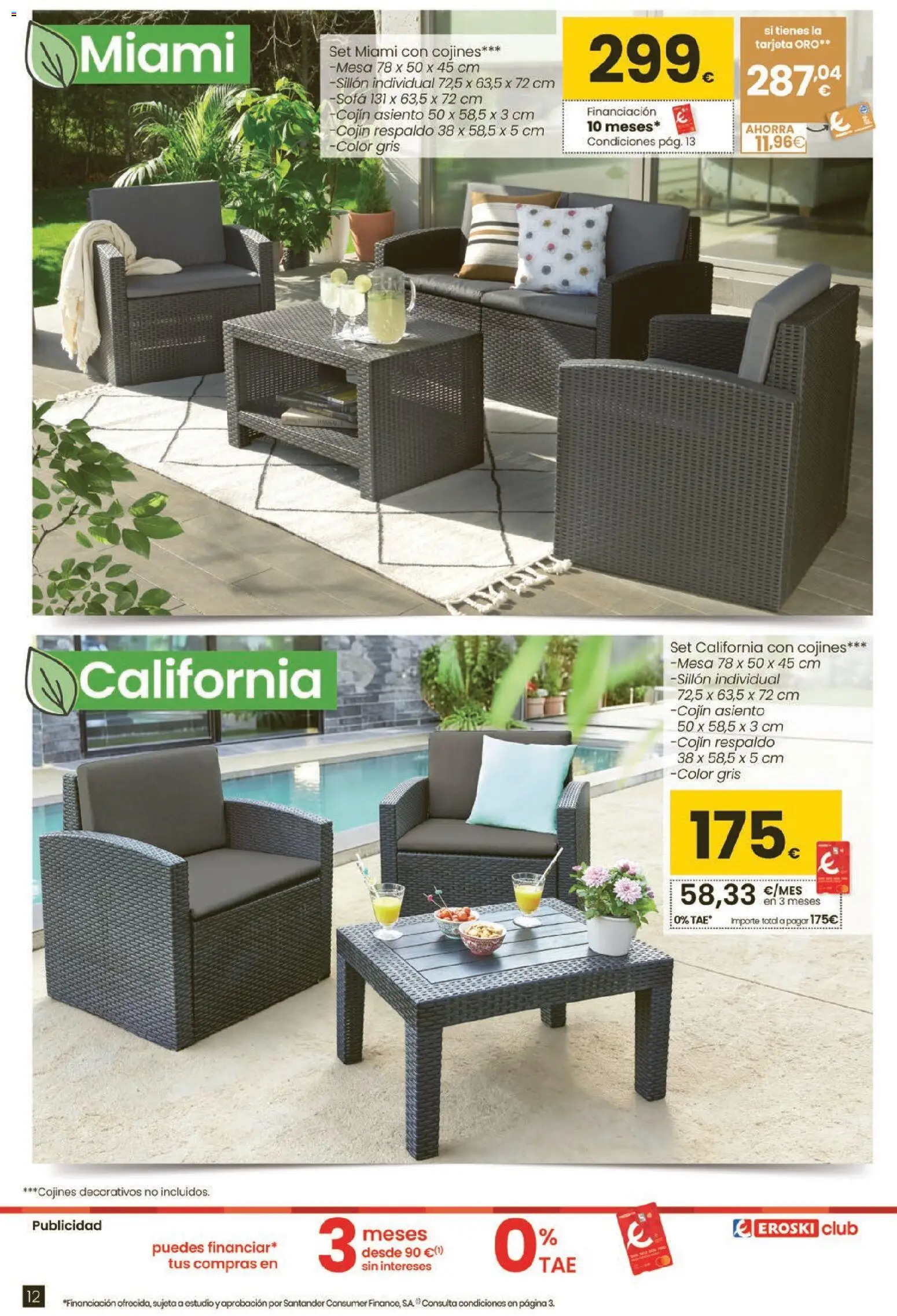 Eroski - Moda primavera-verano 2026 │ válido desde el 26.03.2026 | Página: 12 | Productos: Cojín, Sofá, Sillón, Mesa