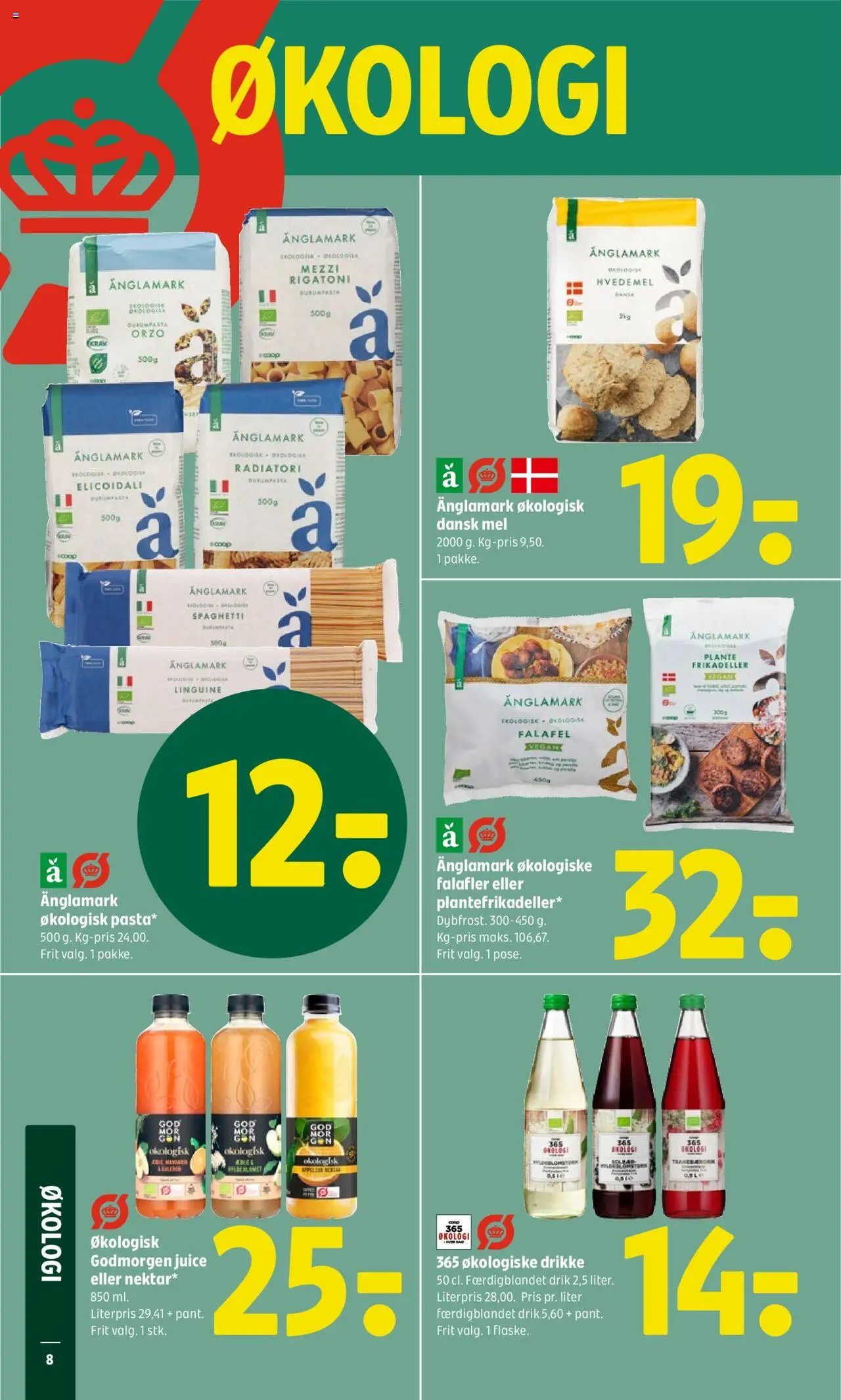Coop 365 Tilbudsavis gyldig fra 21.08.2025 | Side: 10 | Produkter: Juice, Spaghetti, Hvedemel, Frikadeller