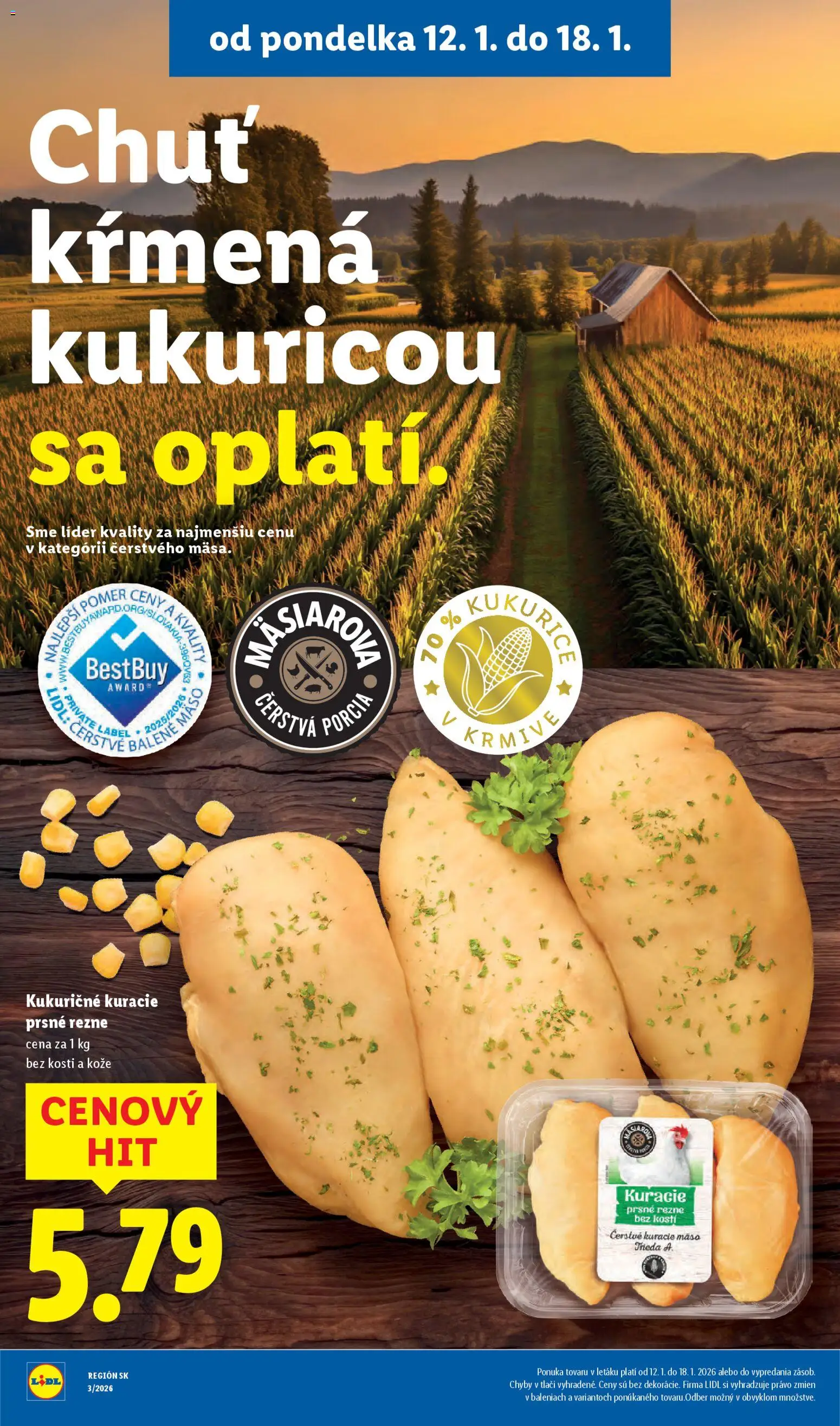 Nové Lidl akcie – leták je platný od 12.01.2026 | Strana: 17 | Produkty: Kuracie mäso
