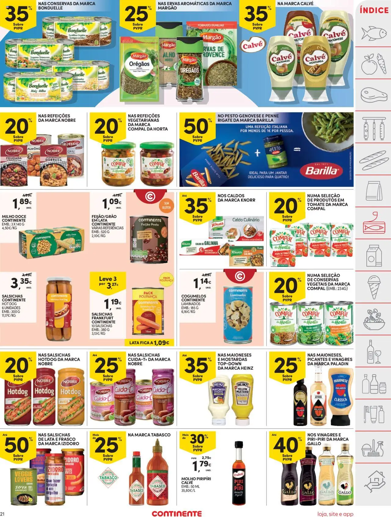 Continente folheto │ válido de 19.08.2025 | Página: 21 | Produtos: Knorr, Maionese, Cogumelos, Milho