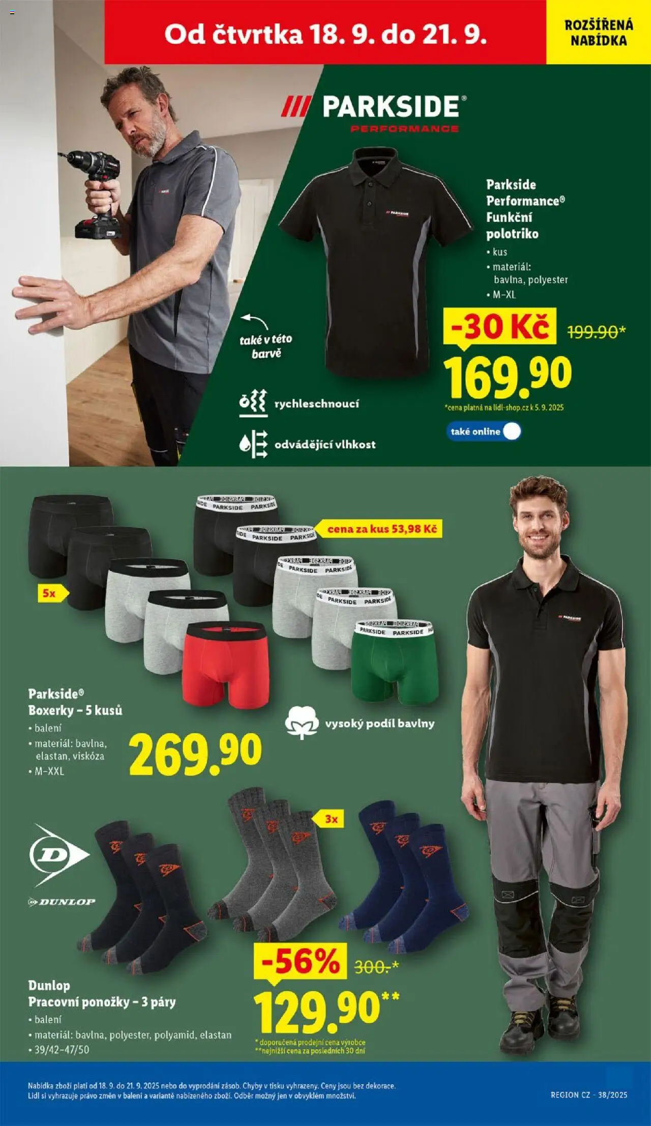 Lidl leták od 18.09.2025 | Strana: 37 | Produkty: Ponožky, Parkside, Boxerky