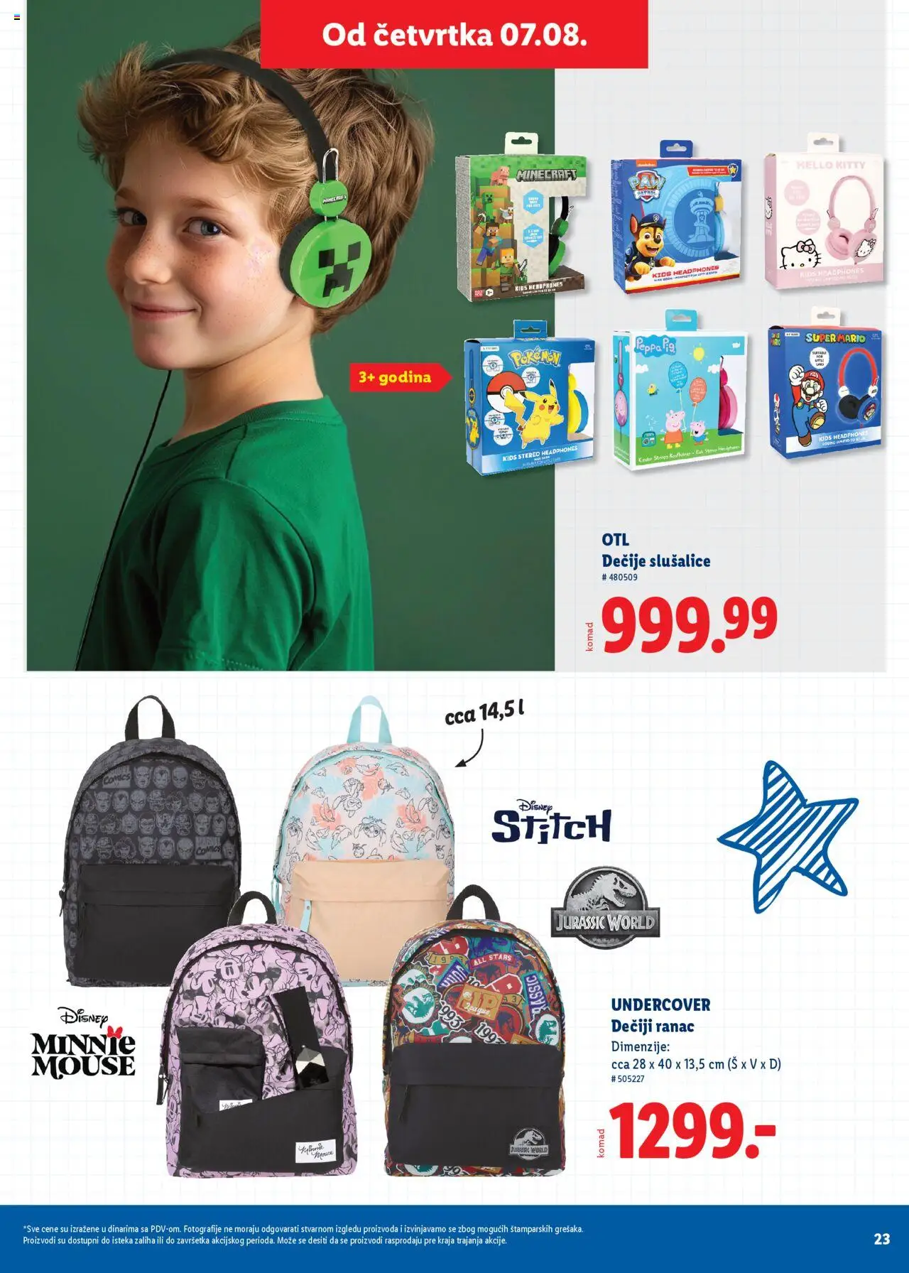 Lidl katalog - važi od 31.07.2025 | Strana: 23 | Proizvode: Ranac, Slušalice