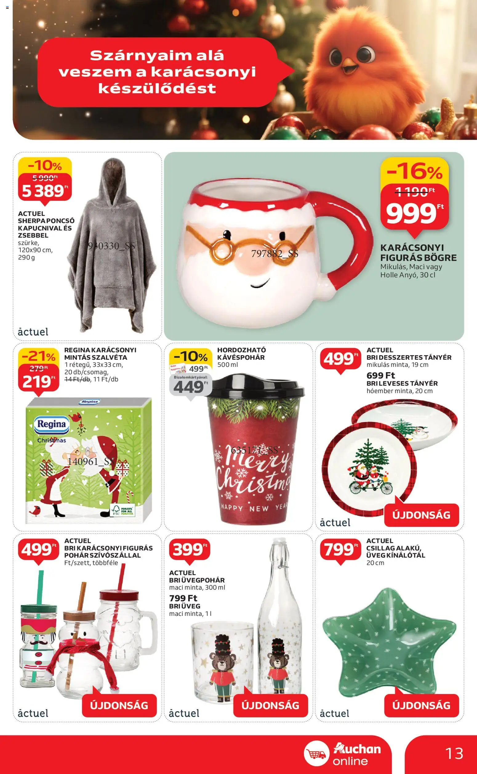 Auchan akciós ujság - amely érvényes a következő dátumtól: 06.11.2025 | Oldal: 13 | Termékek: Bögre, Tányér, Pohár