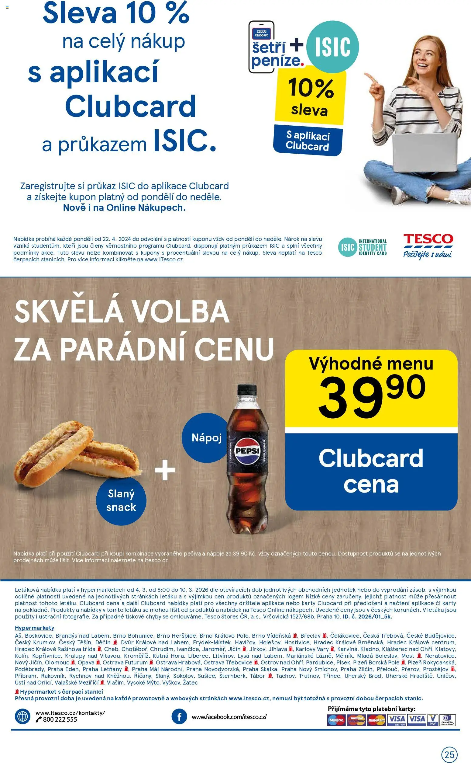 Tesco leták - Hypermarket od 04.03.2026 | Strana: 25 | Produkty: Pepsi, Karty, Futurum