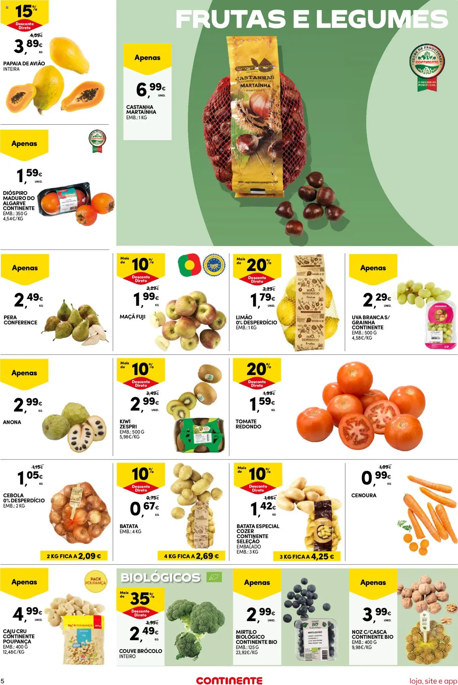 Continente Semanal Continente Bom Dia │ válido de 04.11.2025 | Página: 5 | Produtos: Batata, Cebola, Maça, Cenoura