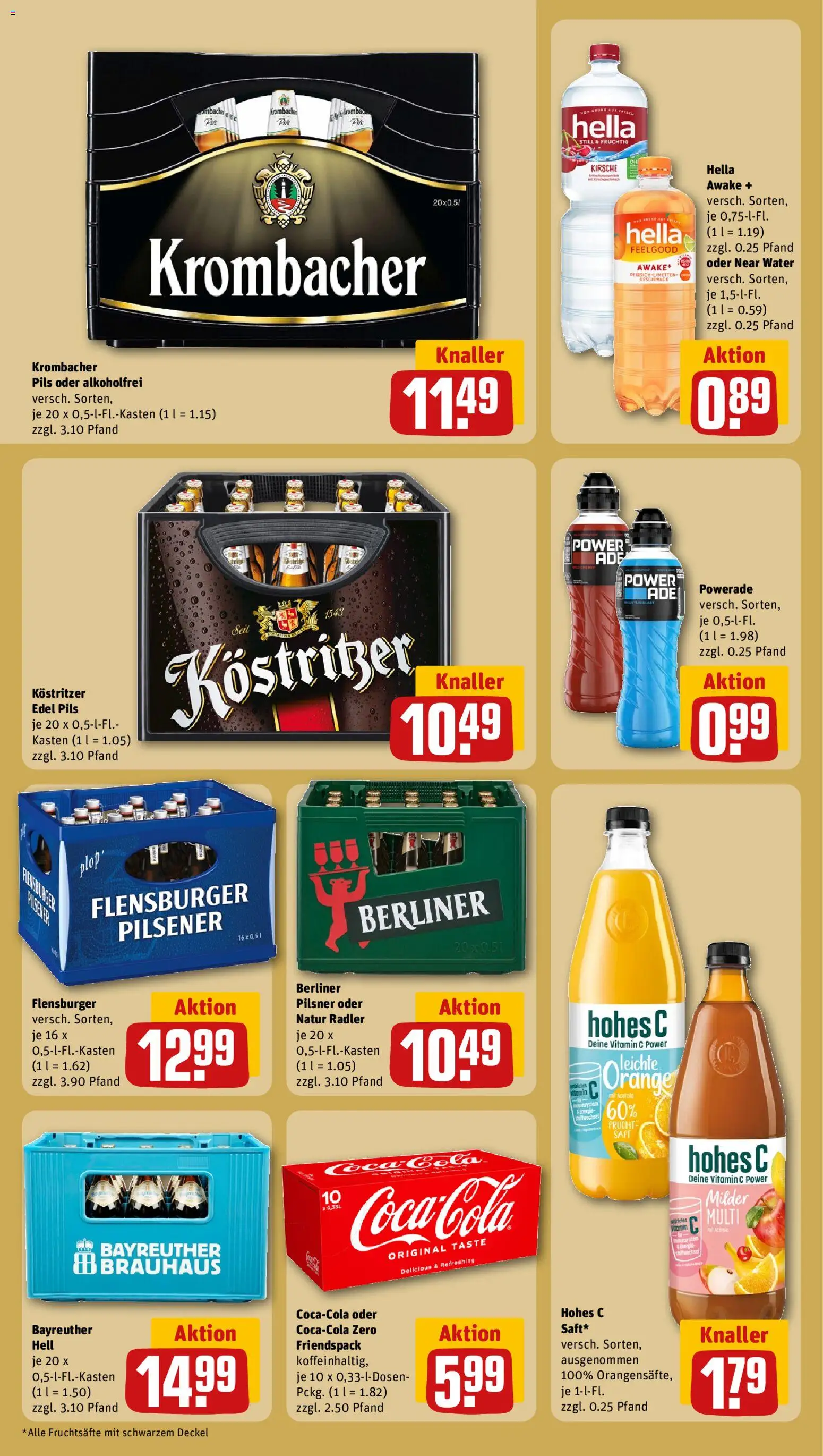 Rewe Prospekt 	 – gültig ab 02.03.2026 | Seite: 22 | Produkte: Flensburger, Hella, Hohes c, Berliner pilsner