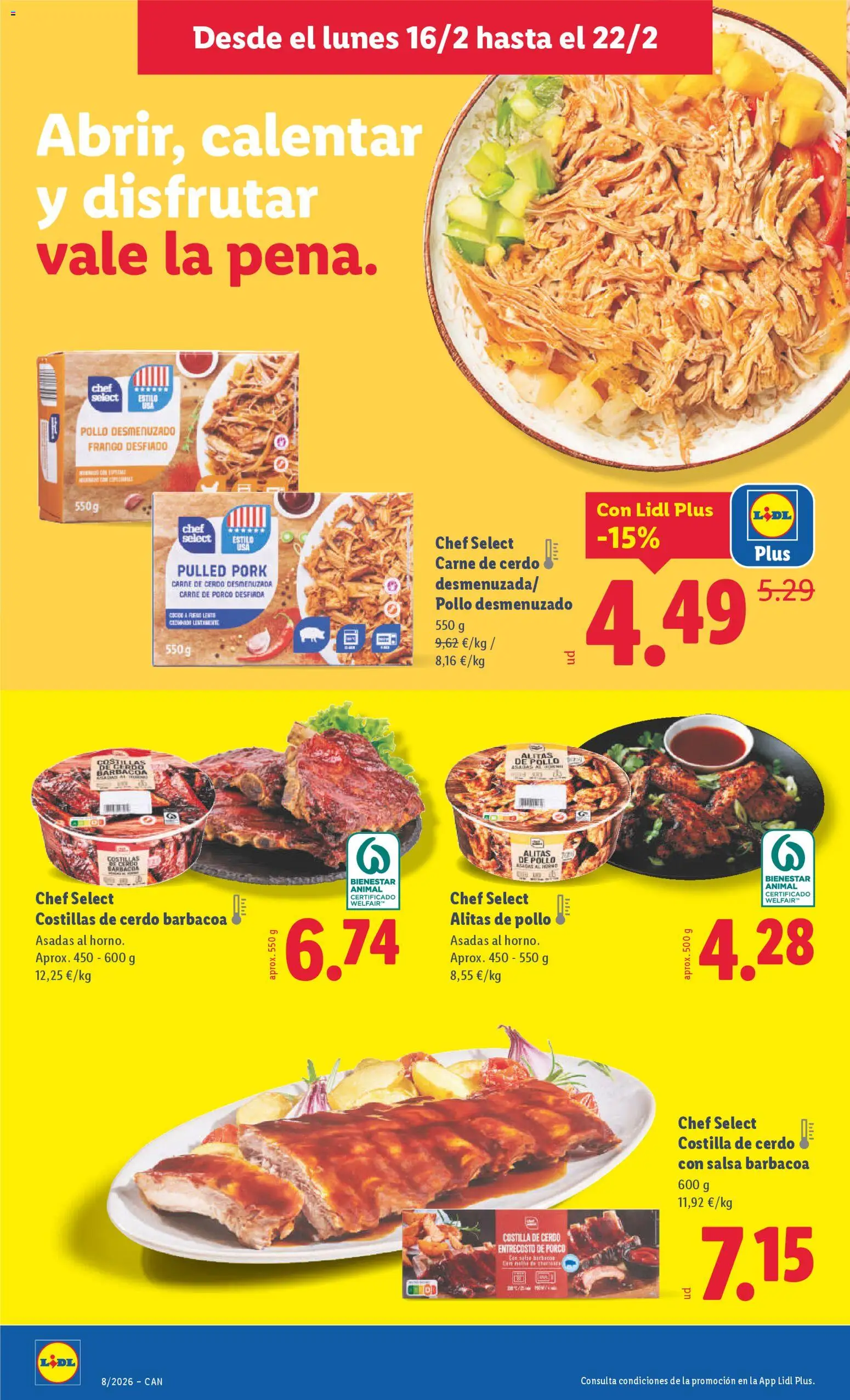 Lidl - Canarias  │ válido desde el 16.02.2026 | Página: 18 | Productos: Cerdo, Costilla de cerdo, Barbacoa