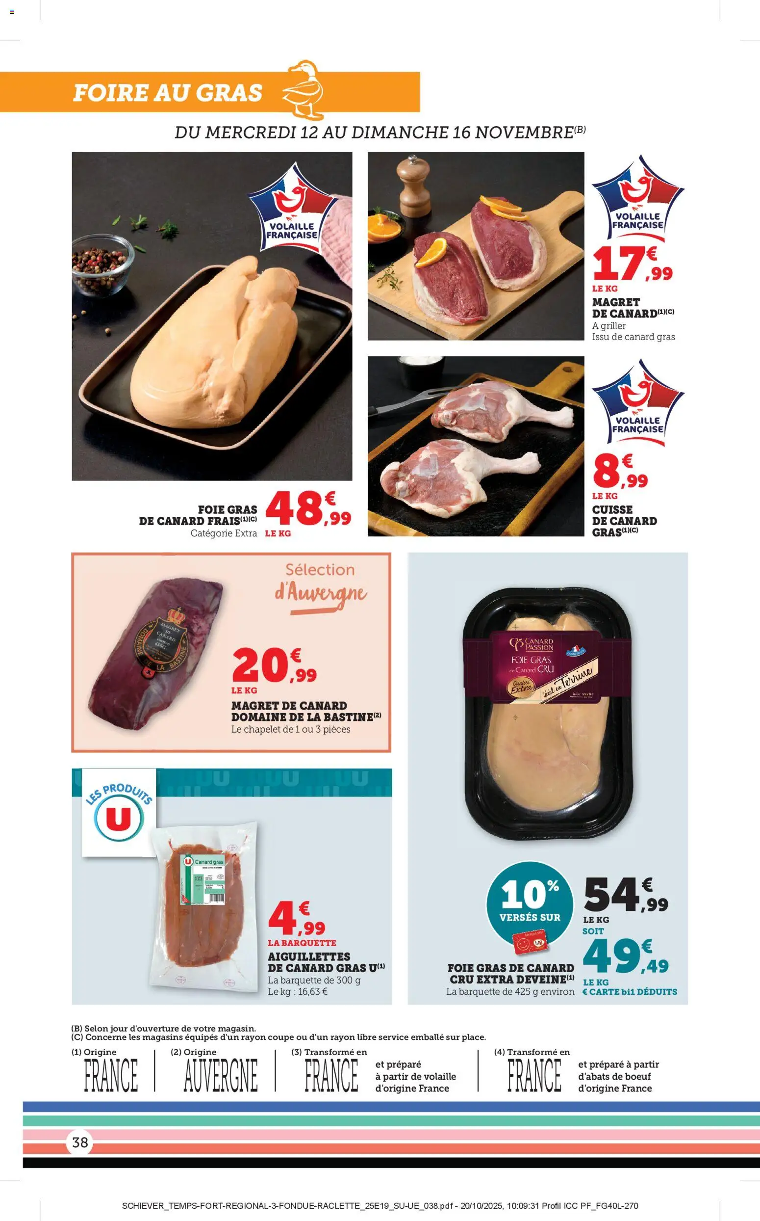 {H1} | Page: 38 | Produits: Magret de canard, Foie Gras de Canard, Volaille