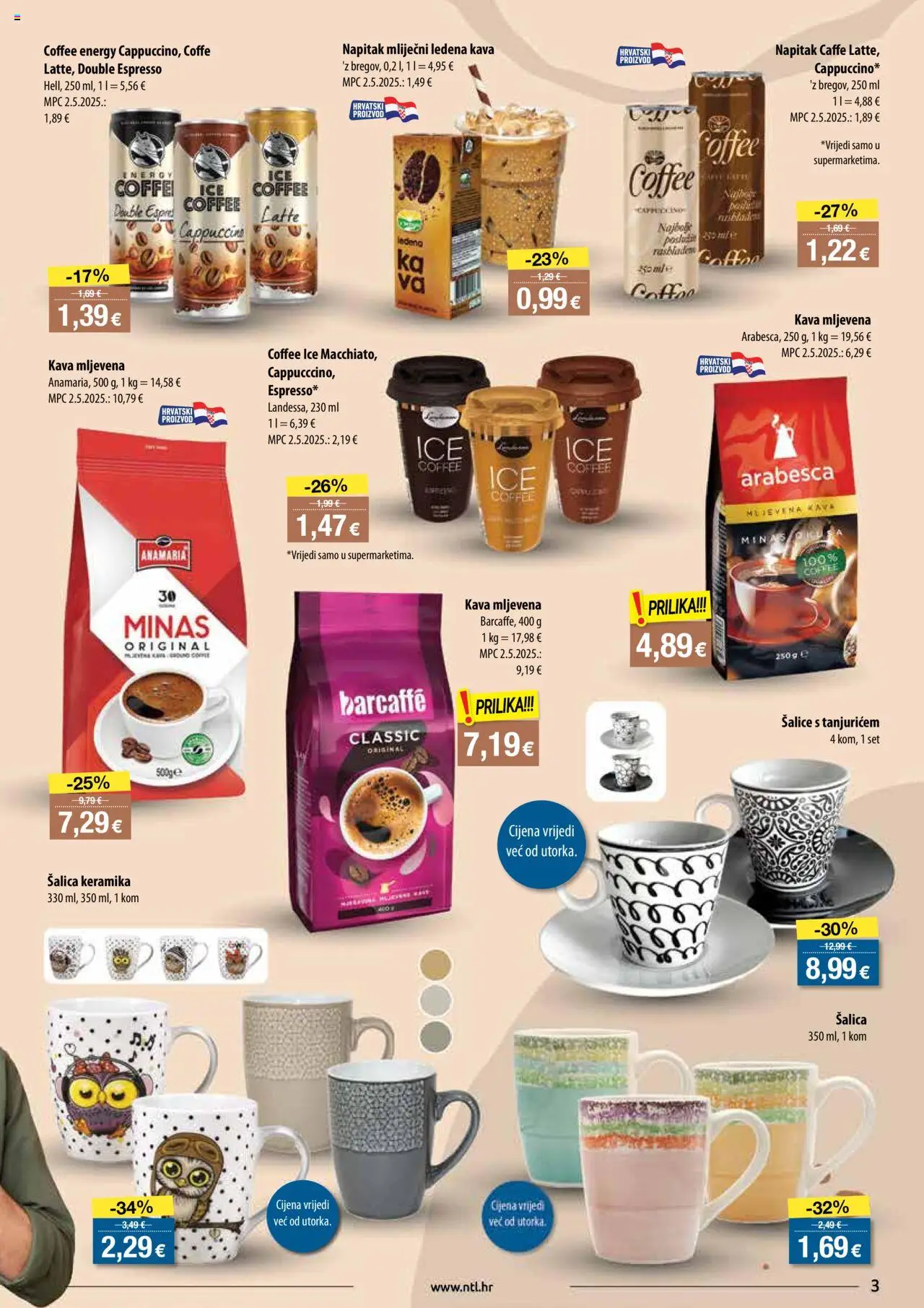 NTL katalog | vrijedi od 01.10.2025 | Stranica: 3 | Proizvodi: Kava, Barcaffe, Ledena kava, Šalica