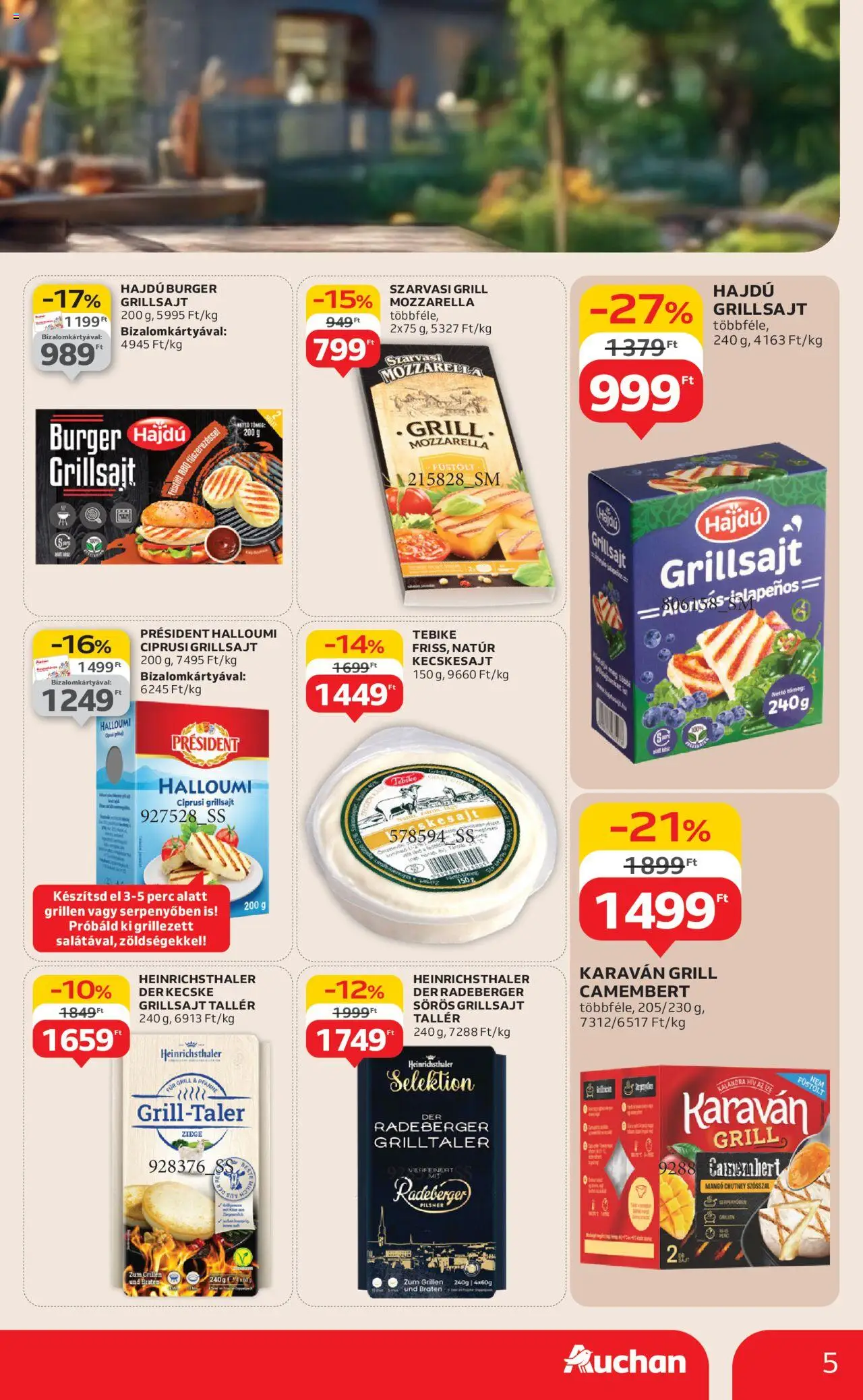 Auchan akciós ujság - amely érvényes a következő dátumtól: 07.08.2025 | Oldal: 5 | Termékek: Mangó chutney, Grillsajt, Kecskesajt, Mangó