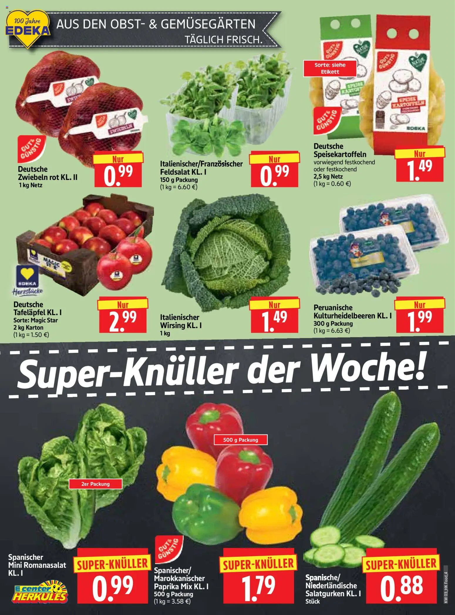HERKULES Prospekt 	 – gültig ab 12.01.2026 | Seite: 4 | Produkte: Zwiebeln, Paprika, Obst