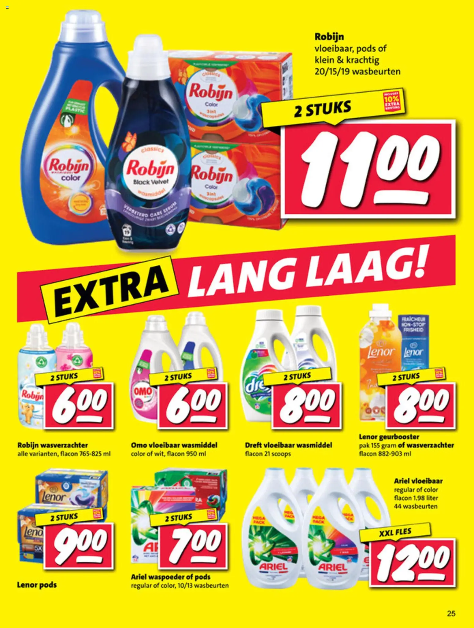 {H1} | Pagina: 25 | Producten: Wasmiddel, Wasverzachter, Robijn, Fles