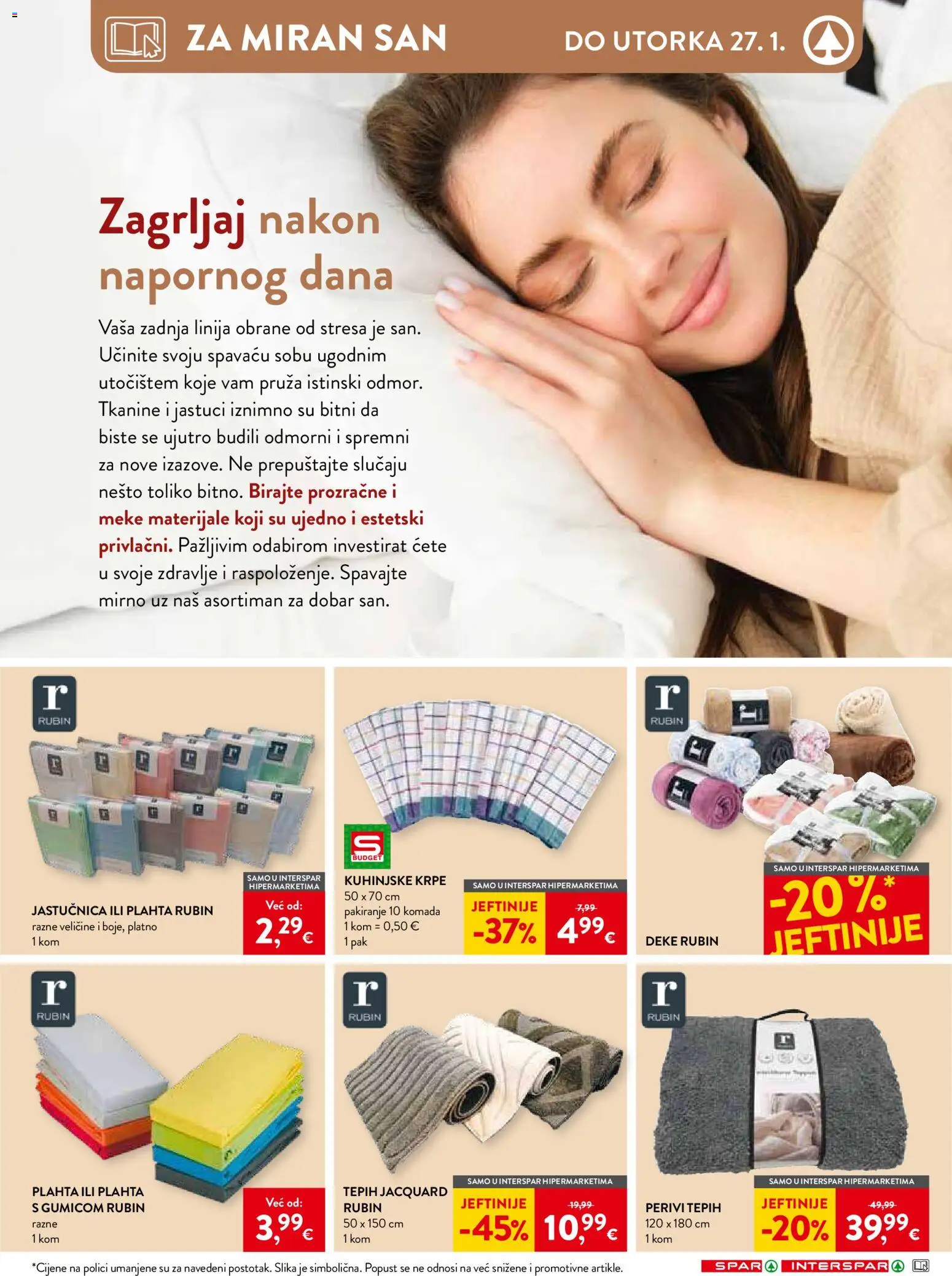 Spar katalog | vrijedi od 14.01.2026 | Stranica: 33 | Proizvodi: Tepih, Kuhinjske krpe, Jastučnica, Plahta