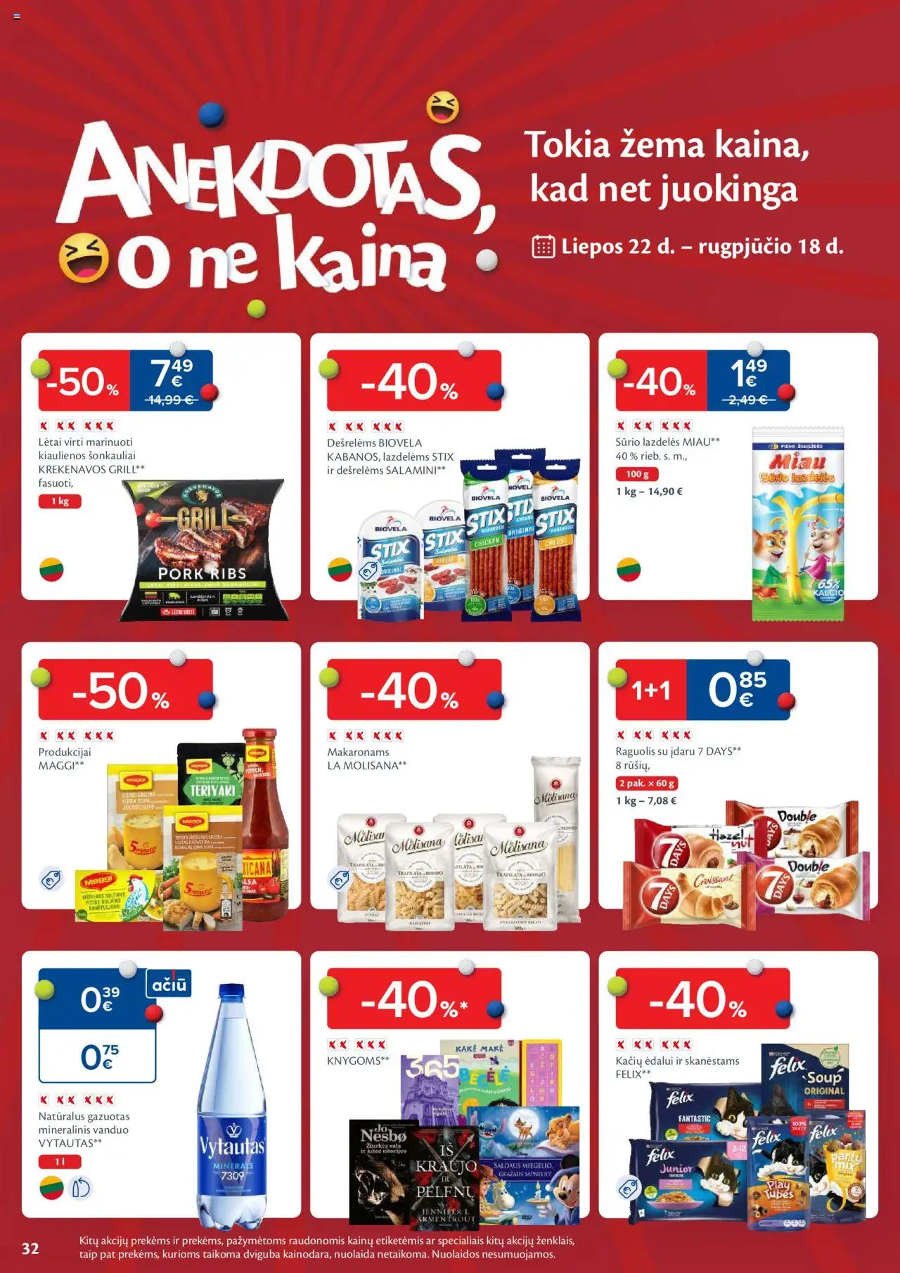 MAXIMA leidinys│galioja nuo 12.08.2025 | Puslapis: 32 | Prekių: Kiaulienos, Mineralinis vanduo