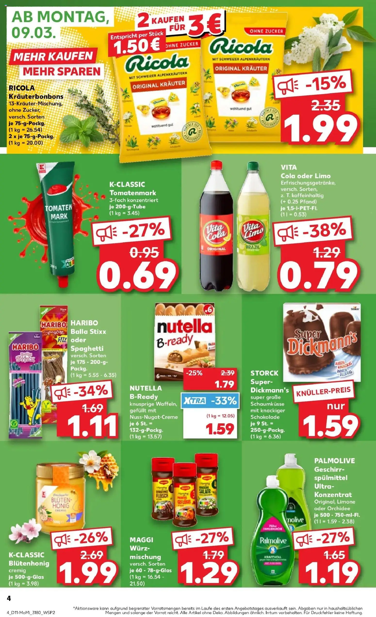 Kaufland Prospekt Ahrensfelde	 – gültig ab 09.03.2026 | Seite: 4 | Produkte: Maggi, Haribo, Tomaten, Fleisch