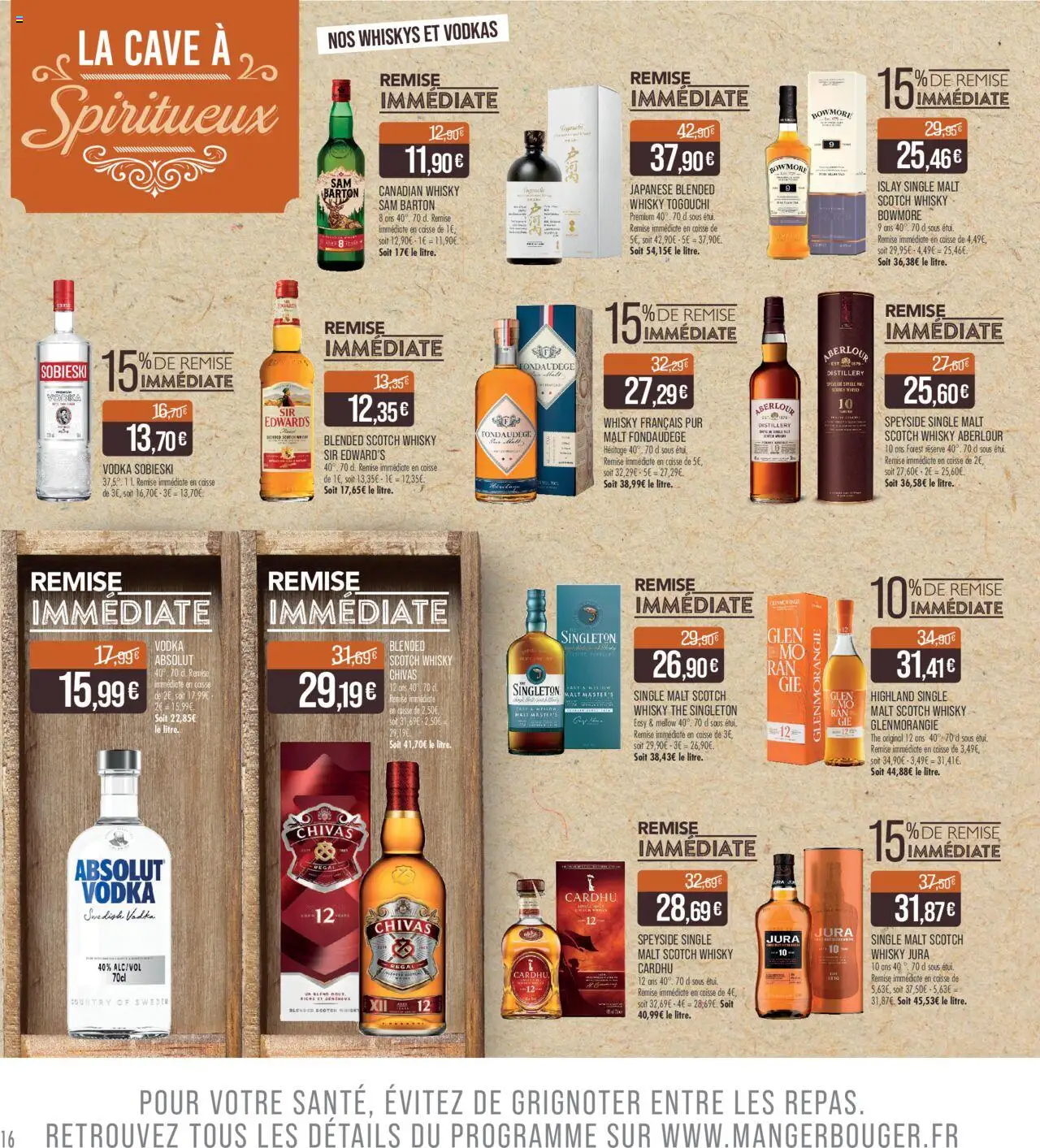 {H1} | Page: 16 | Produits: Vodka, Whisky, Thé