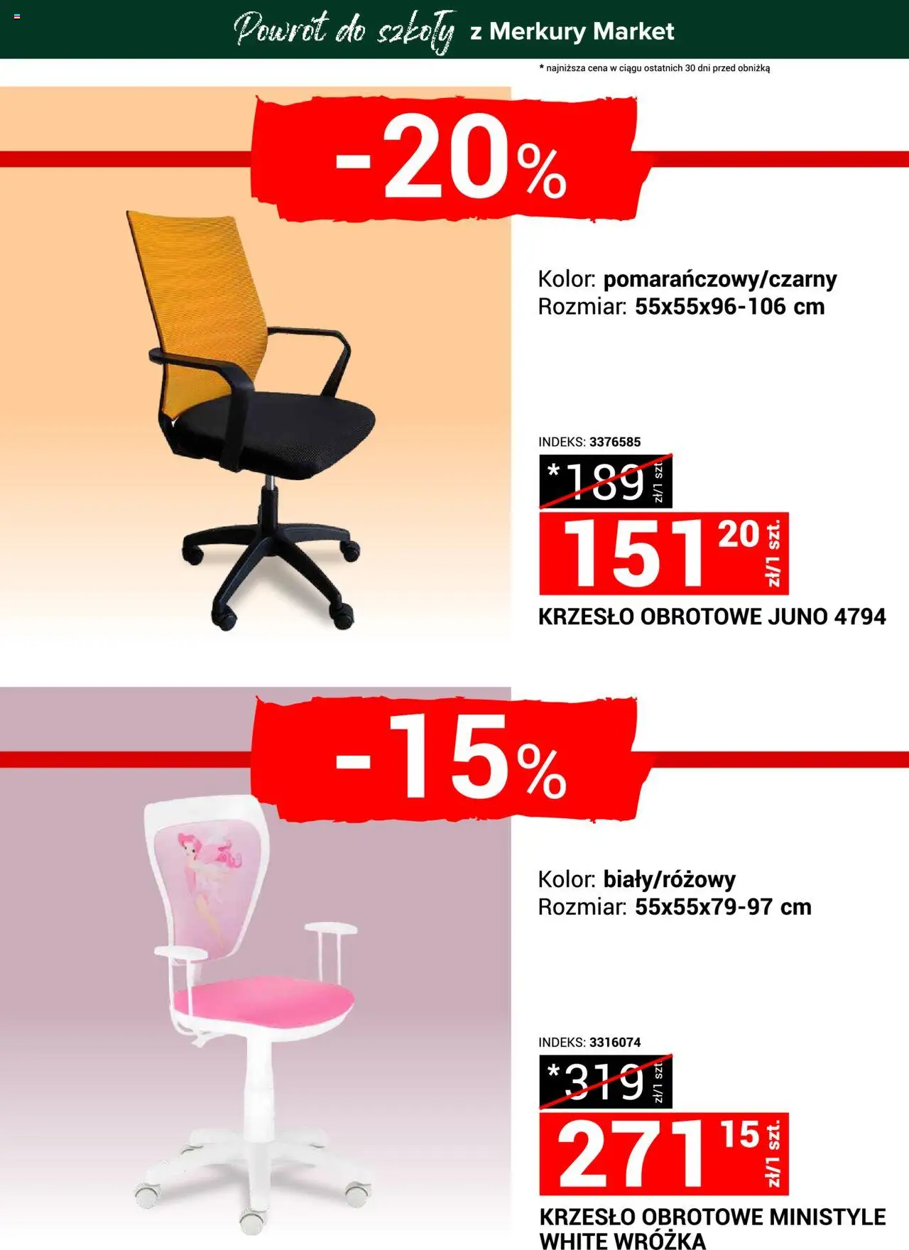 Merkury Market Gazetka - Powrót do szkoły od 23.08.2025 | Strona: 8 | Produkty: Krzesło