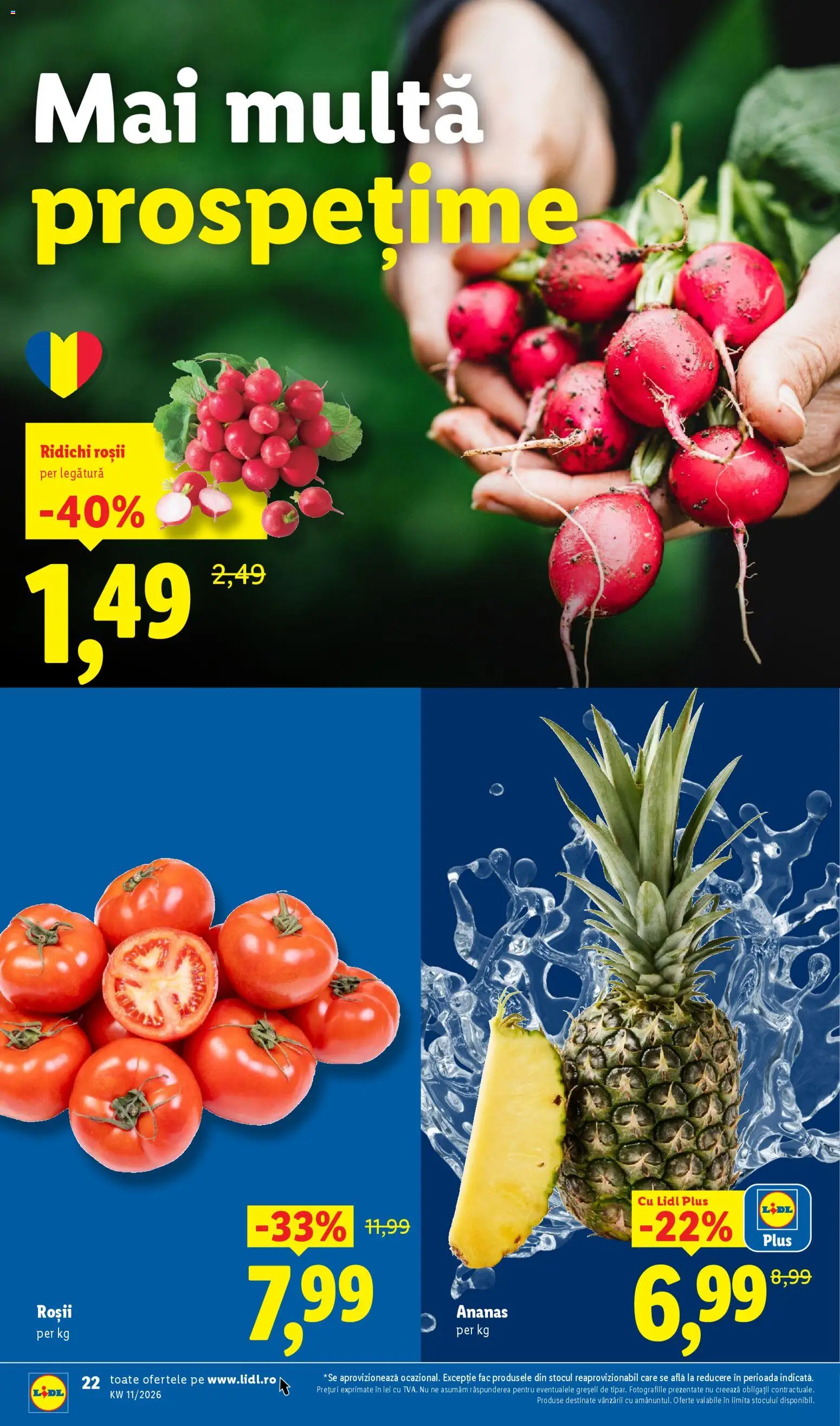 Noul catalog Lidl – valabil de la 09.03.2026 | Pagină: 22 | Produse: Roșii, Ananas, Sıcak çikolata