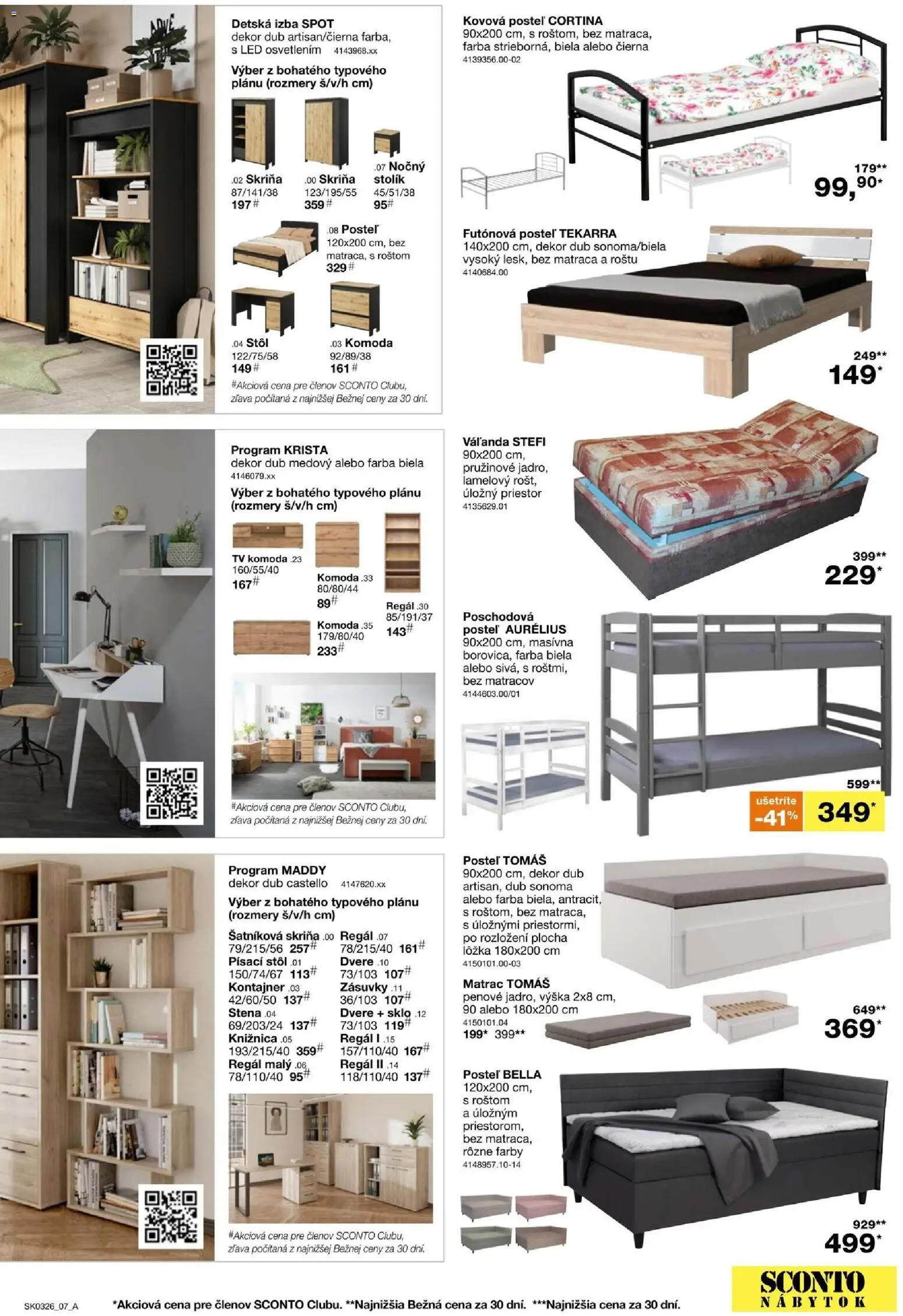 Nové Sconto nábytok akcie – leták je platný od 11.02.2026 | Strana: 7 | Produkty: Nábytok, Matrac, Tv, Posteľ