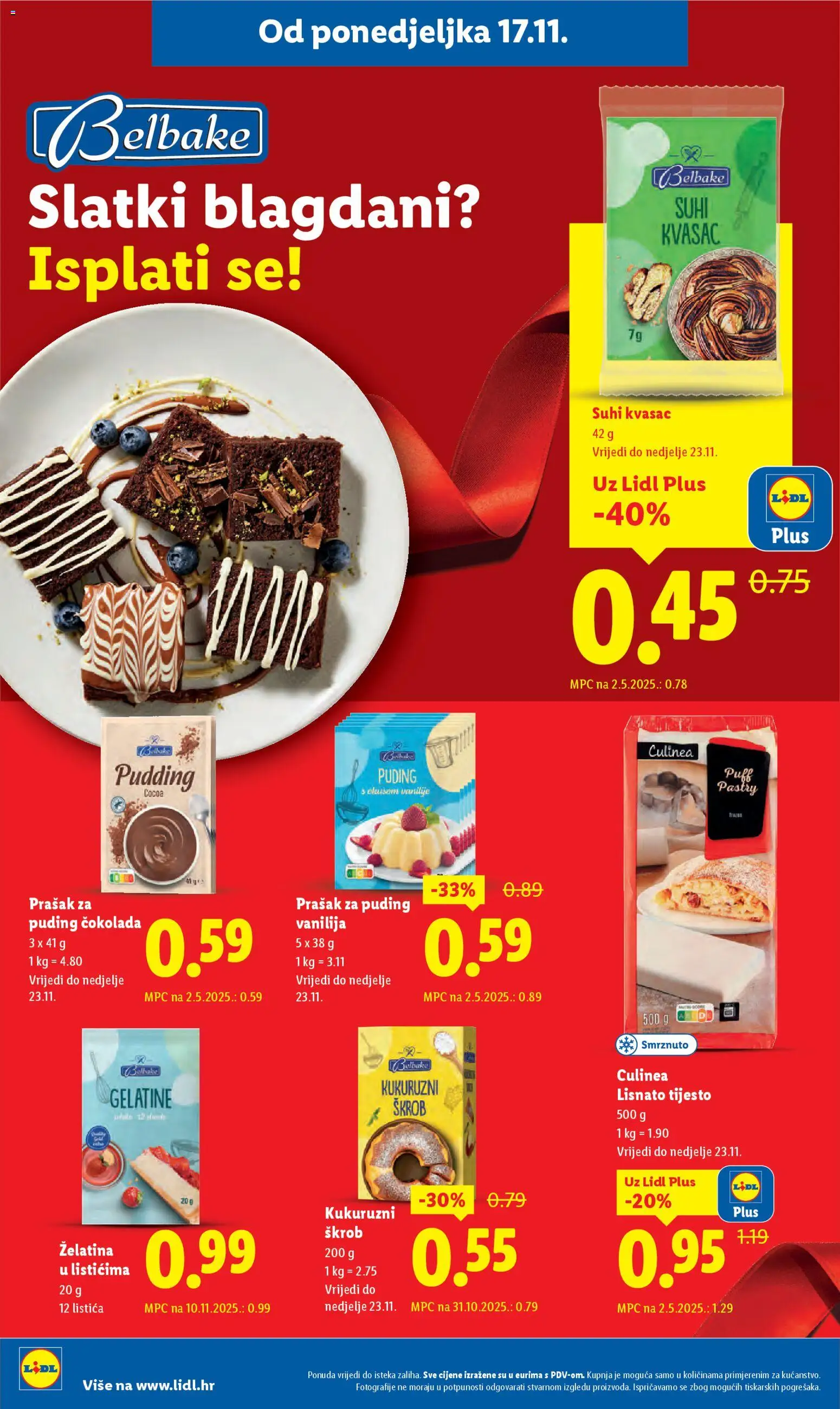 Lidl katalog | vrijedi od 17.11.2025 | Stranica: 14 | Proizvodi: Čokolada, Puding, Lisnato tijesto, Kvasac