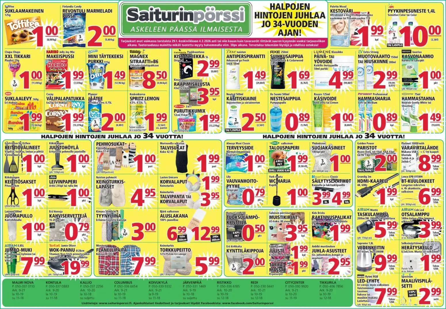 Saiturinpörssi tarjoukset – voimassa 29.01.2026 alkaen | Sivu: 1 | Tuotteet: Mikrofoni, Juliste, Persikka, Taskulamppu