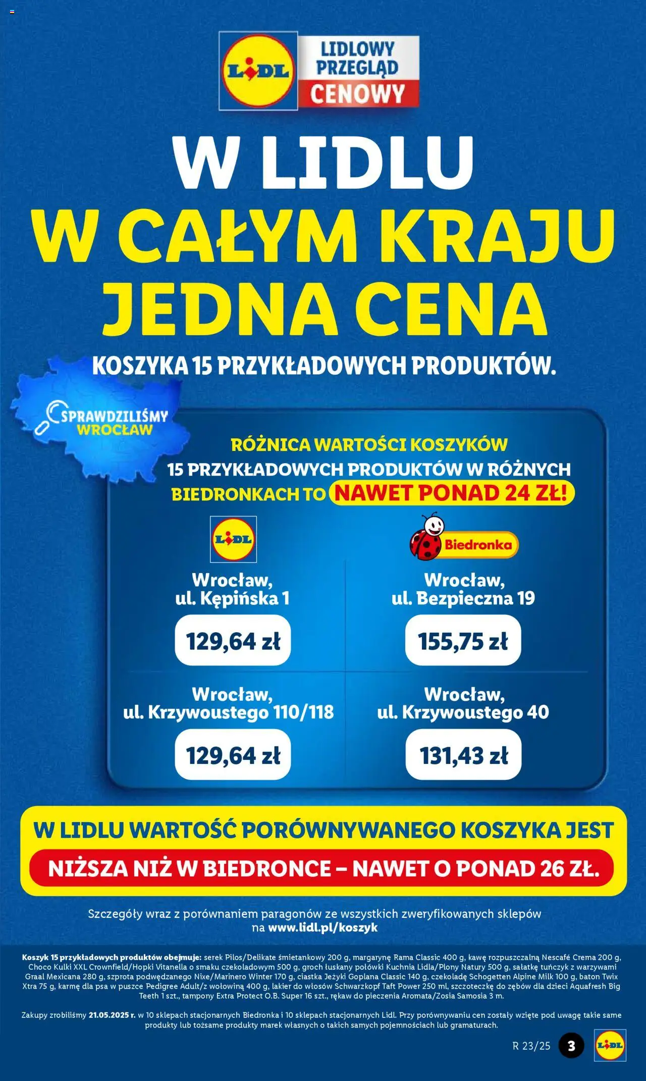 Lidl Gazetka od 05.06.2025 | Strona: 3 | Produkty: Groch łuskany, Tampony, Pedigree, Baton