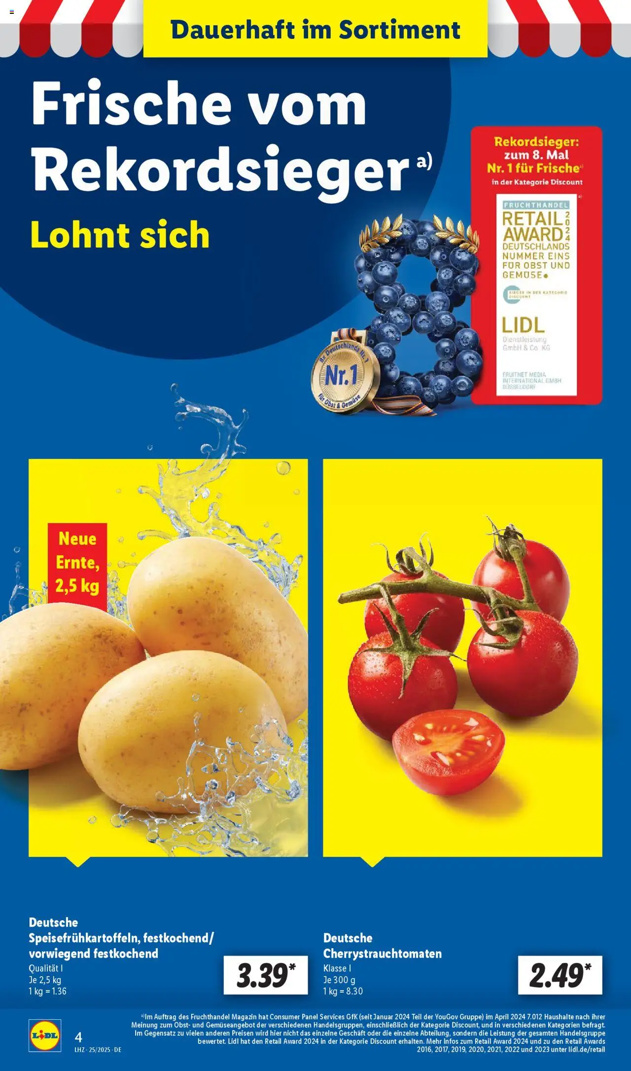 Lidl Prospekt 	 - gültig ab dem 16.06.2025 | Seite: 4 | Produkte: Gemüse, Obst