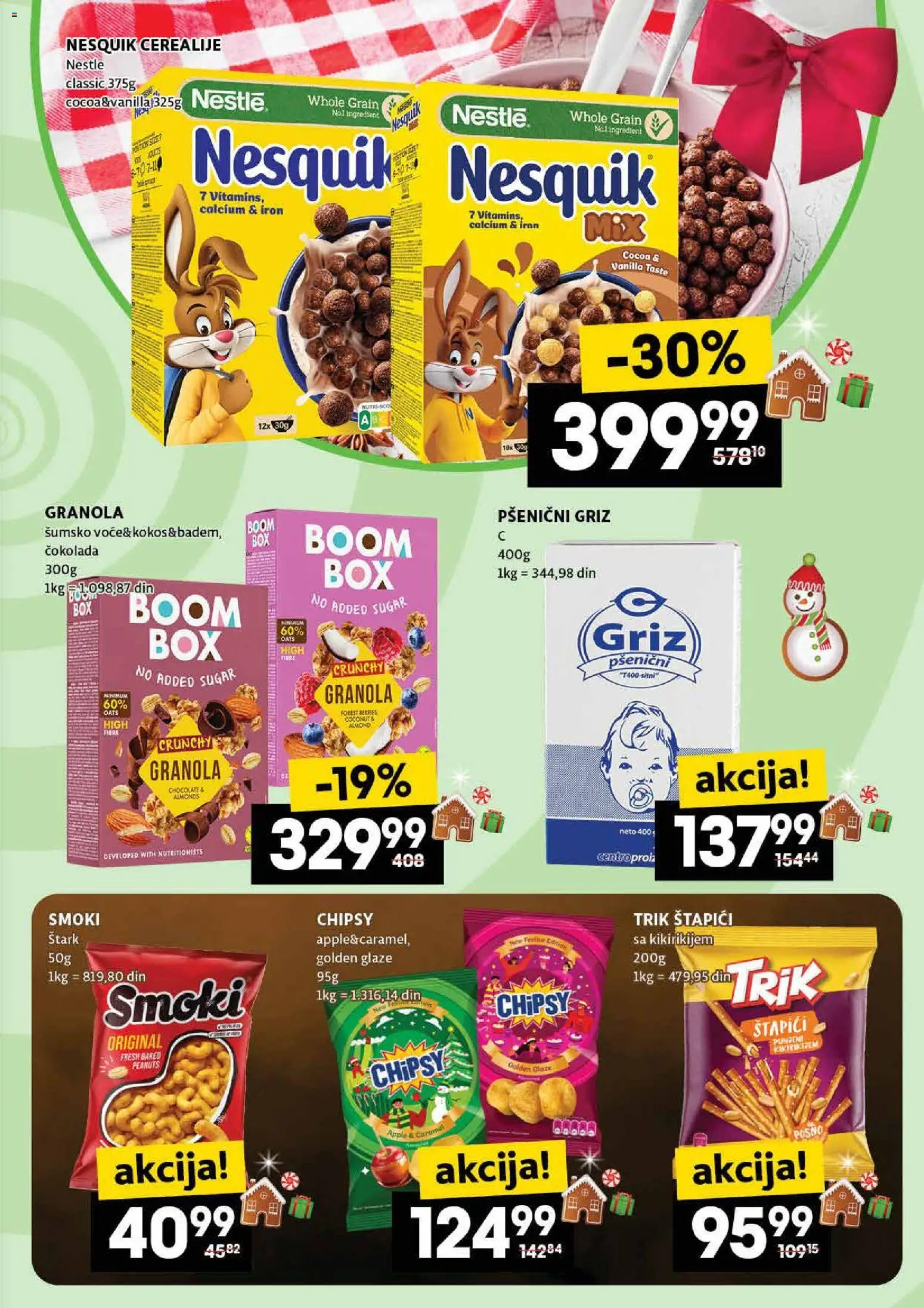 Idea katalog - važi od 18.12.2025 | Strana: 19 | Proizvode: Smoki, Čokolada, Pšenični griz, Nesquik