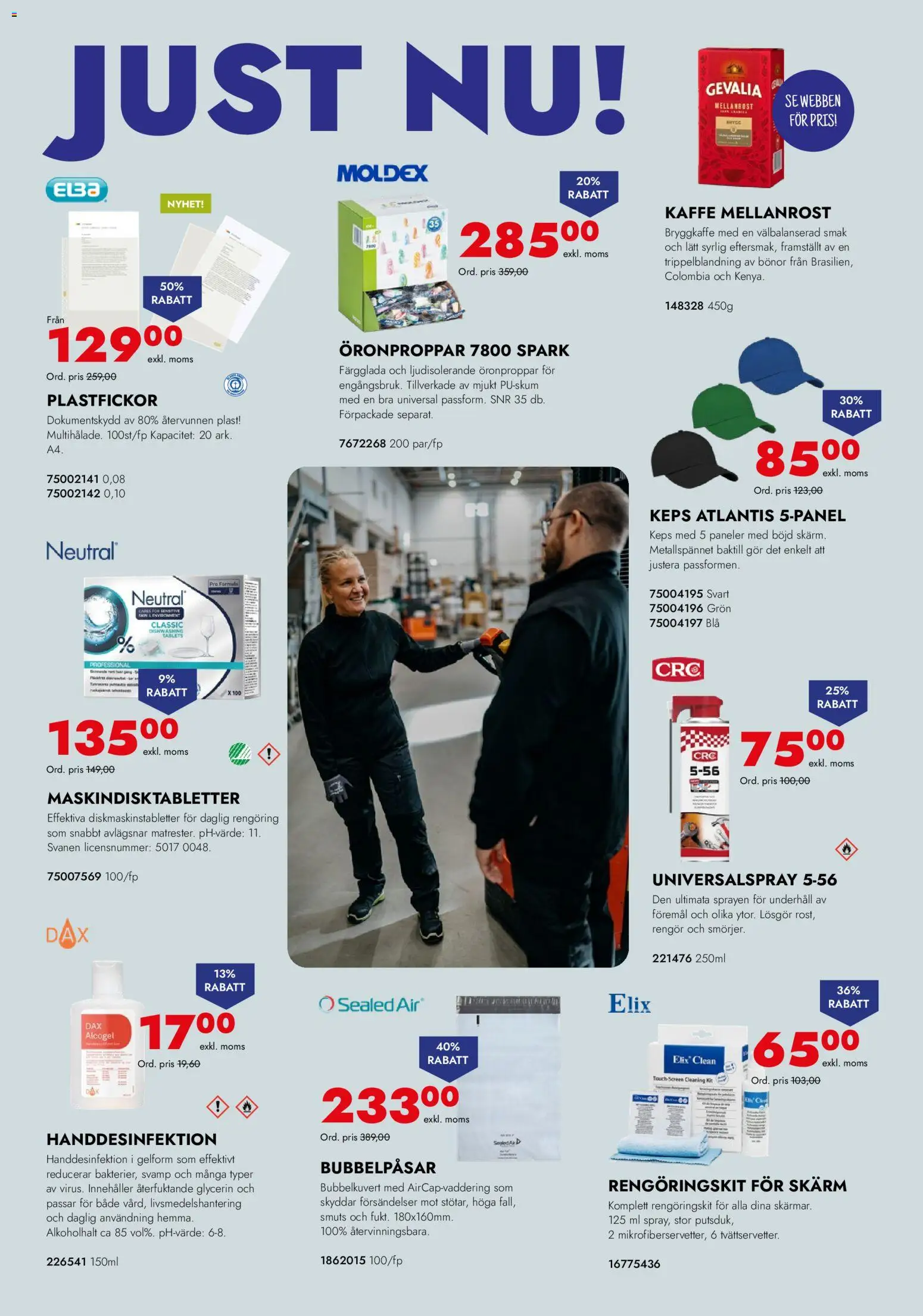 Lyreco reklamblad aktuell från 06.04.2026 | Sida: 3 | Produkter: Handdesinfektion, Diskmaskinstabletter, Keps, Bönor