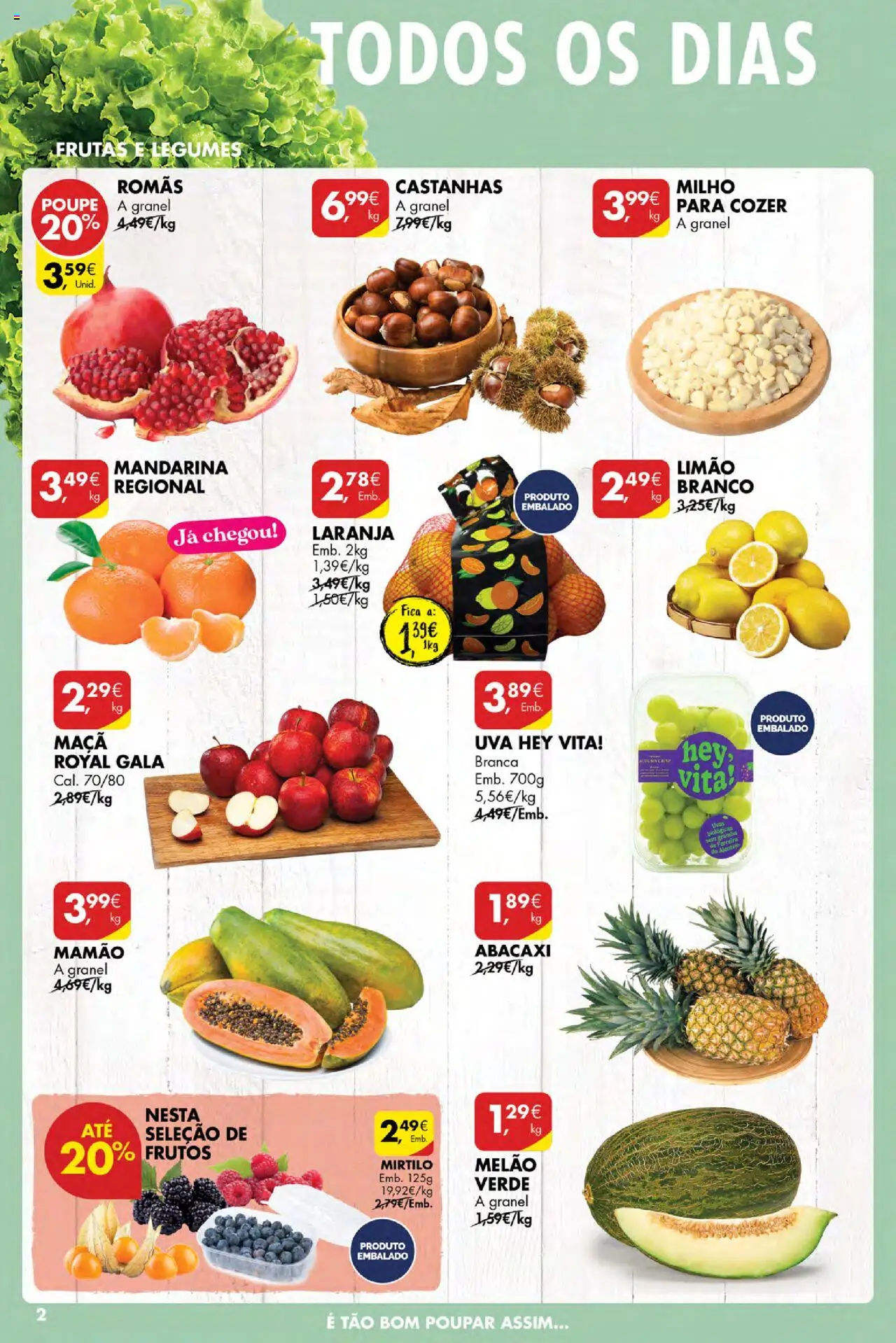 Pingo Doce Poupe Esta Semana Açores │ válido de 16.10.2025 | Página: 2 | Produtos: Abacaxi, Melão, Milho, Mamão
