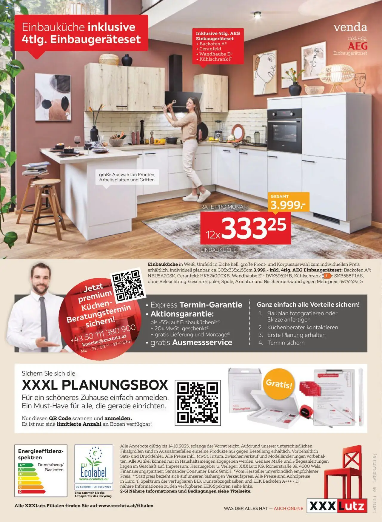 XXXLutz Einbauküche  gültig ab 30.09.2025 | Seite: 8 | Produkte: Uhr, Kühlschrank