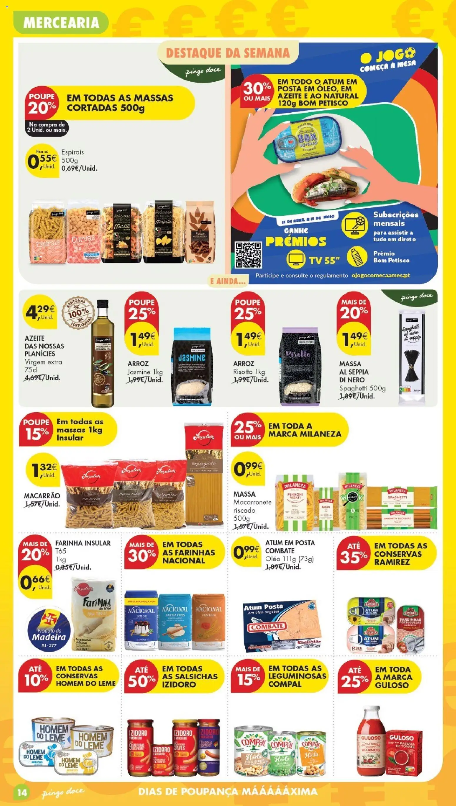 Pingo Doce Poupe Esta Semana Madeira │ válido de 28.04.2026 | Página: 14 | Produtos: Farinha de trigo, Sardinhas, Mesa, Macarrão
