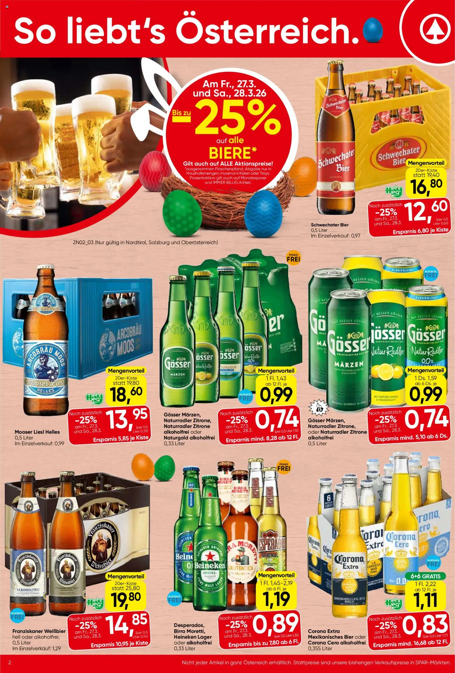 Spar Flugblatt - Oberösterreich gültig ab 26.03.2026 | Seite: 2 | Produkte: Zitrone, Bier