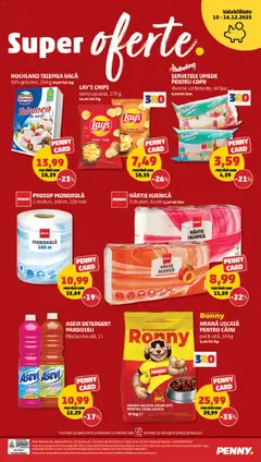 Ofertele PENNY valabile de la 10.12.2025 | Pagină: 24 | Produse: Prosop monorolă, Hacıyatmaz Kedi Oyuncağı, Detergent, Șervețele umede