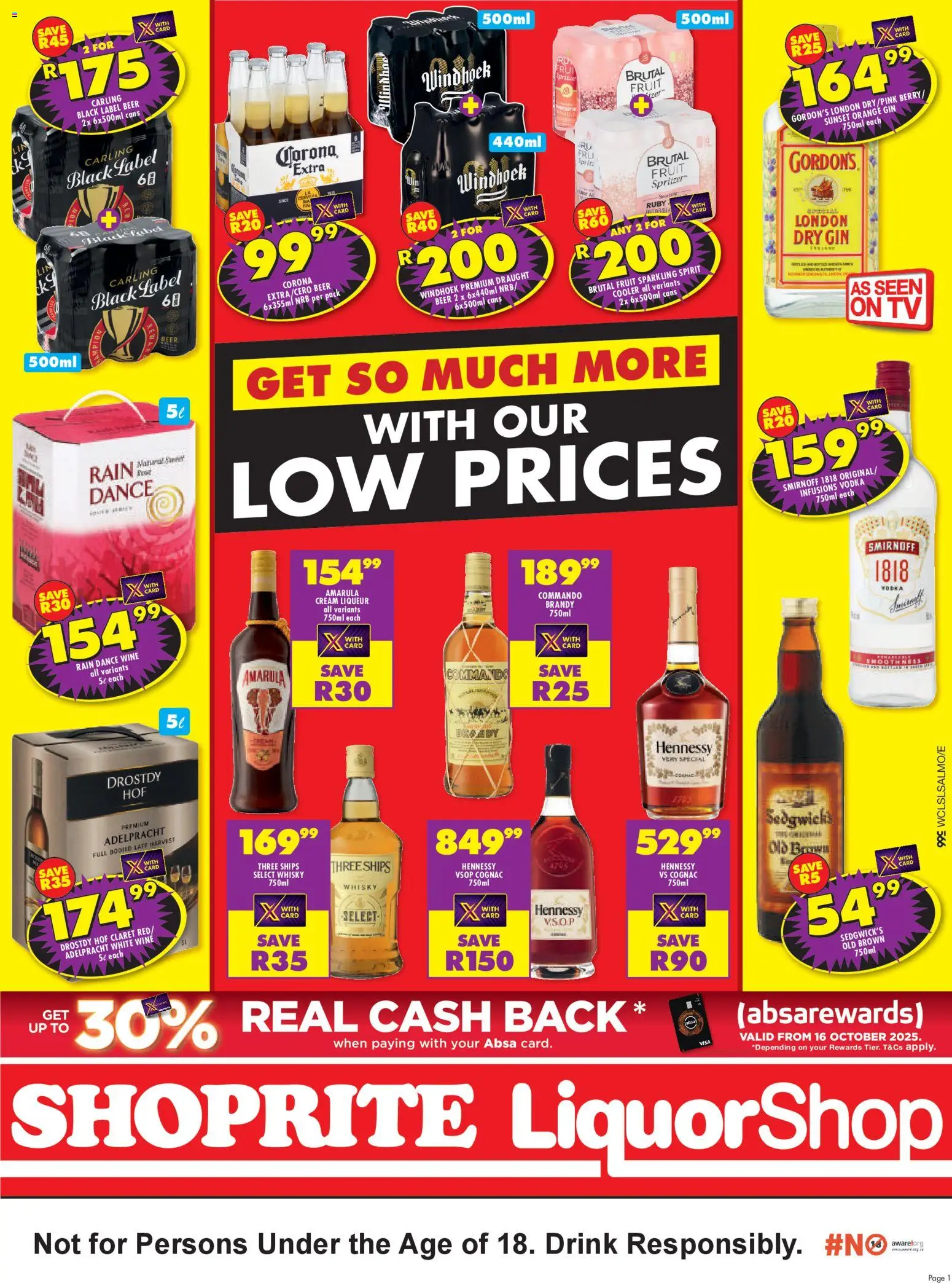 New Shoprite catalogue – valid from 24.02.2026 | Page: 1 | Products: Brandy, Cooler, Cream, Vodka