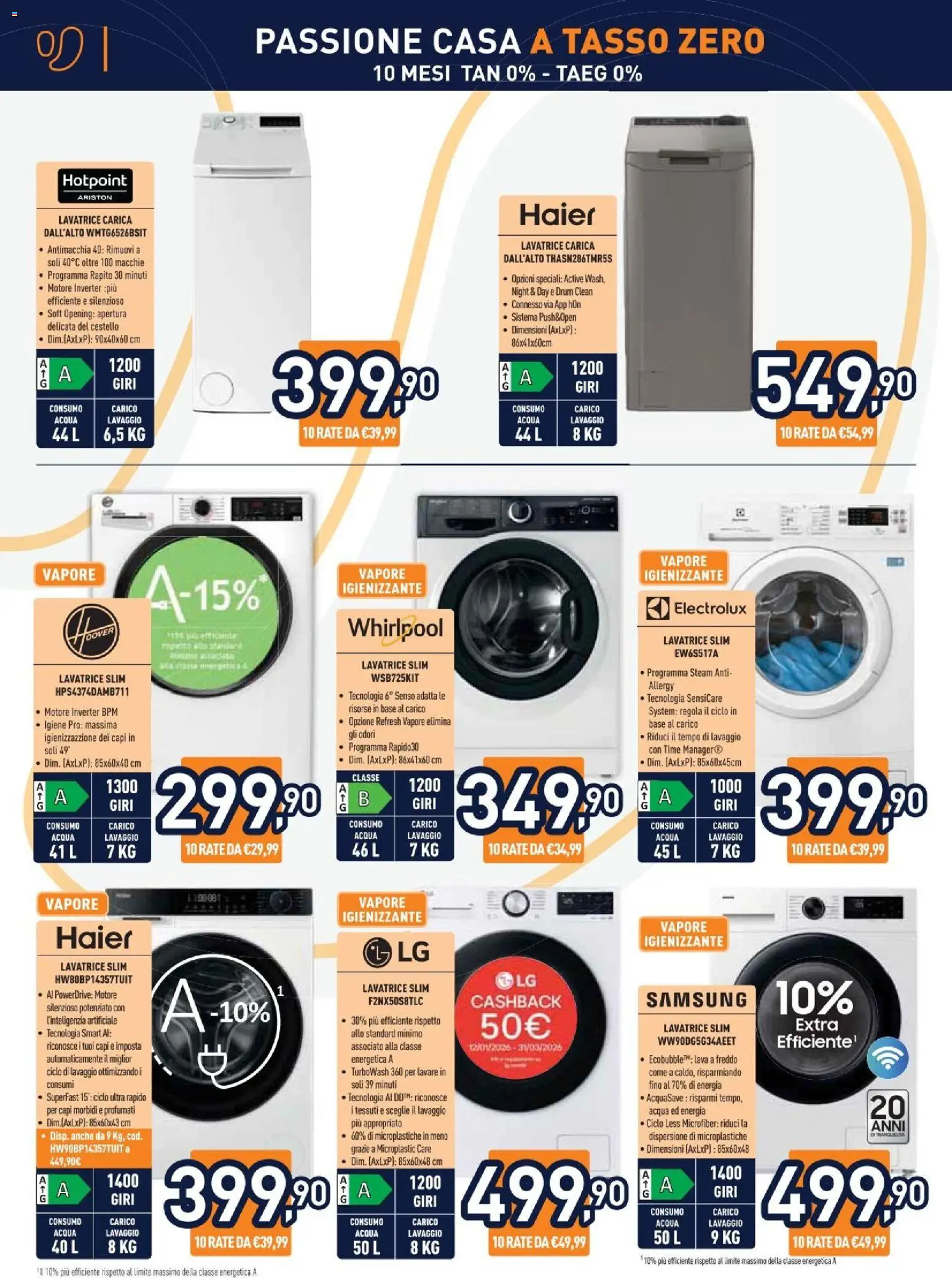 Volantino Unieuro del 27.02.2026 | Pagina: 4 | Prodotti: Acqua, Lavatrice, Samsung