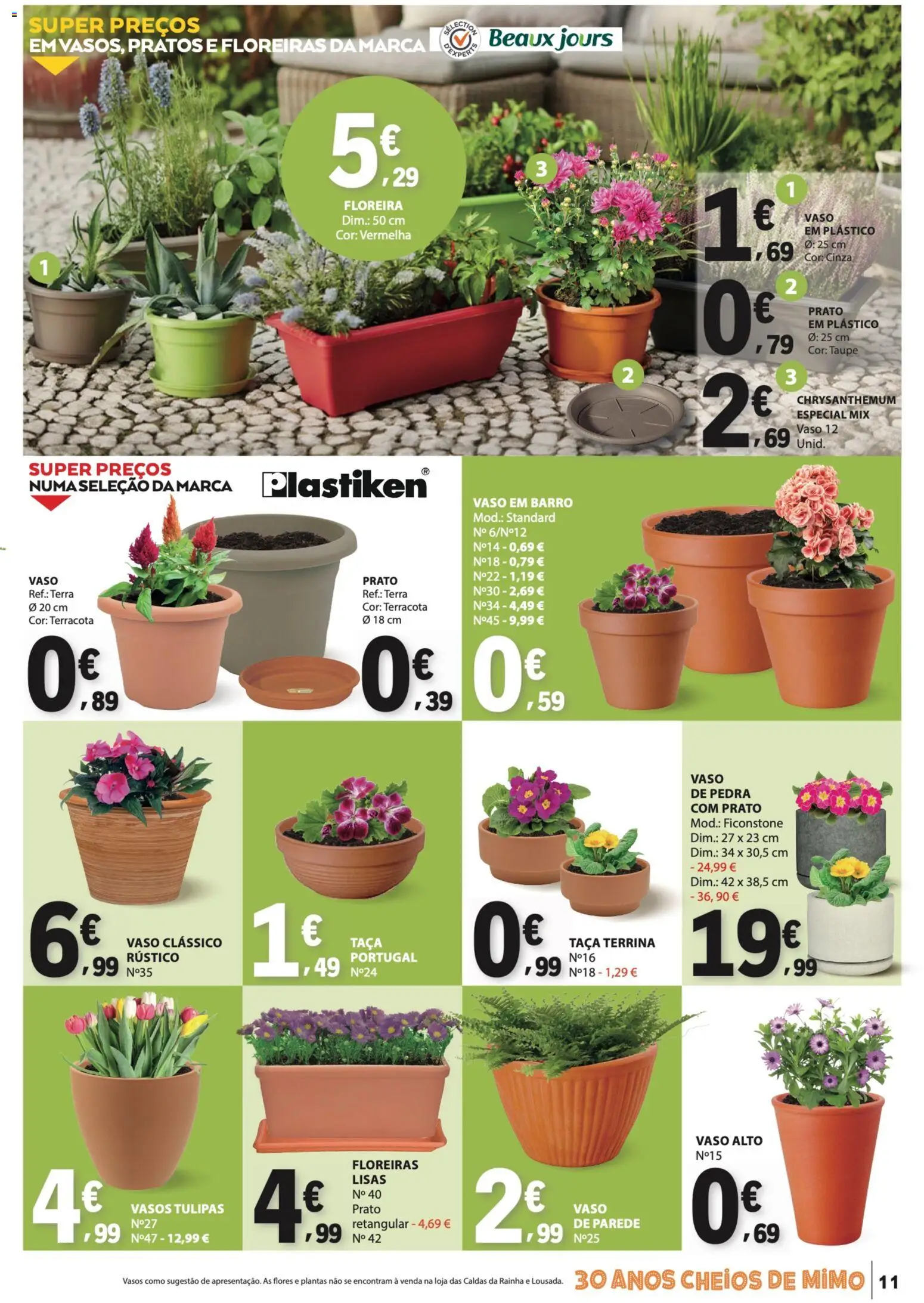 E.Leclerc Não Alimentar │ válido de 26.02.2026 | Página: 11 | Produtos: Pratos, Flores, Vaso