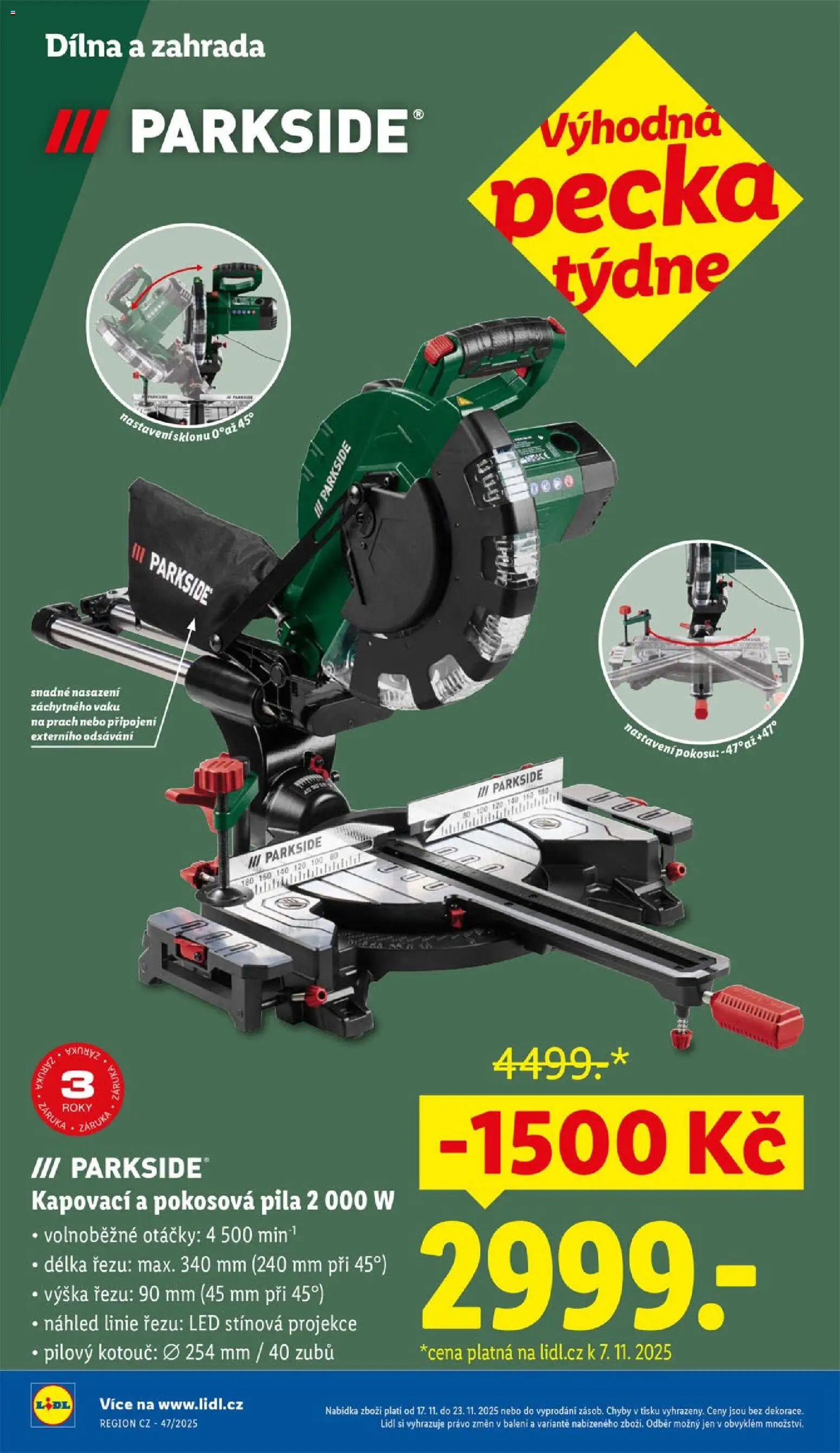 Lidl Black Friday od 17.11.2025 | Strana: 6 | Produkty: Zahrada, Pokosová pila, Pila, LED