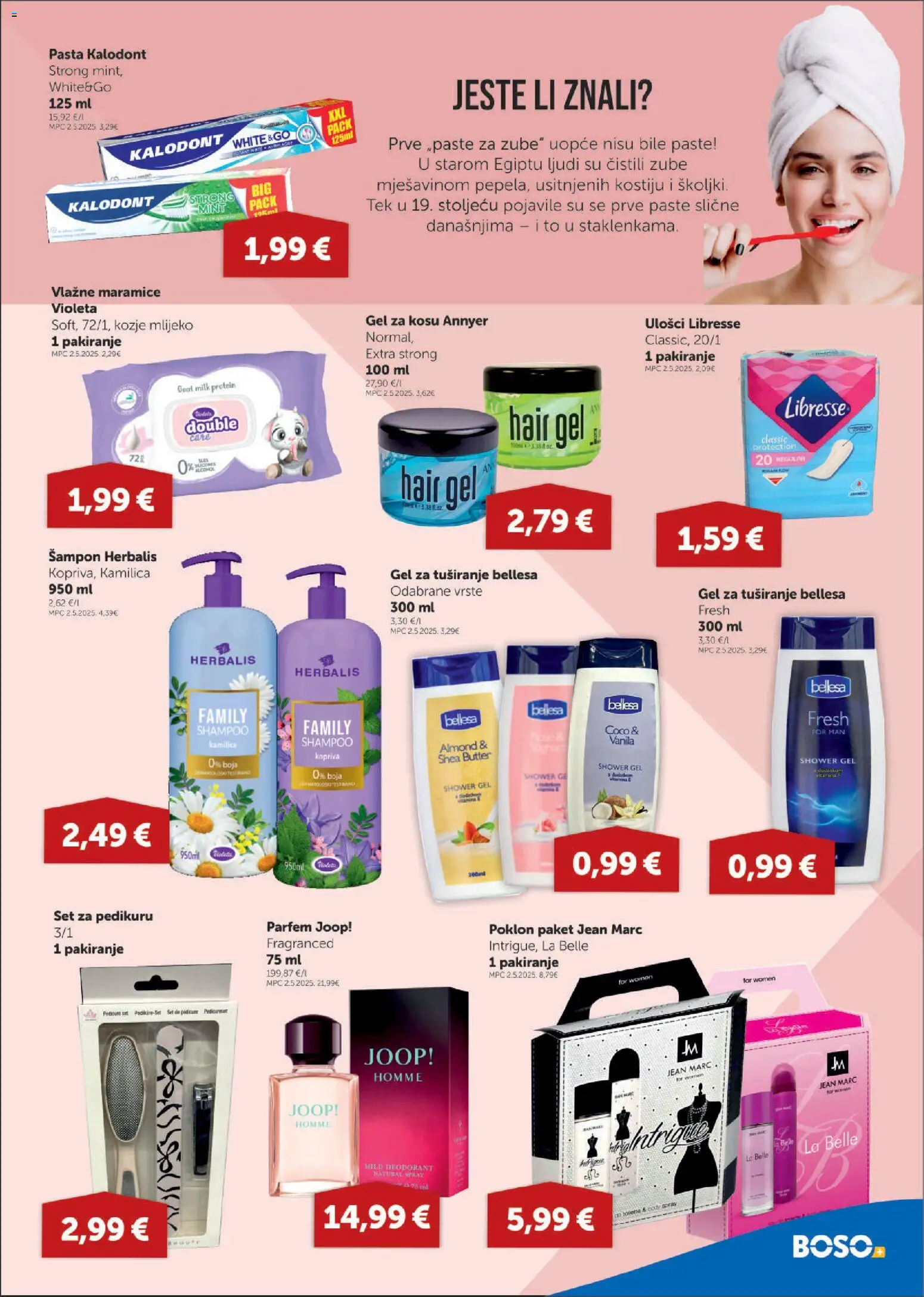 Boso katalog | vrijedi od 02.04.2026 | Stranica: 15 | Proizvodi: Gel za kosu, Vlažne maramice, Gel za tuširanje, Pasta