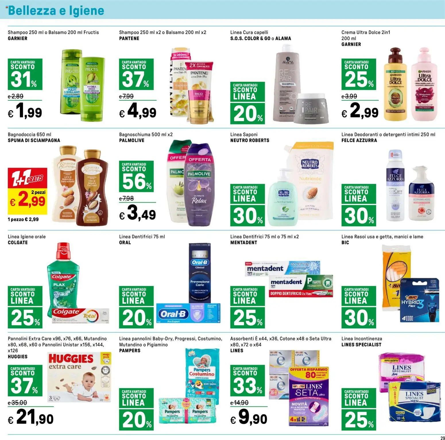 Volantino Iper del 23.01.2026 | Pagina: 29 | Prodotti: Balsamo, Crema, Pannolini, Dentifricio