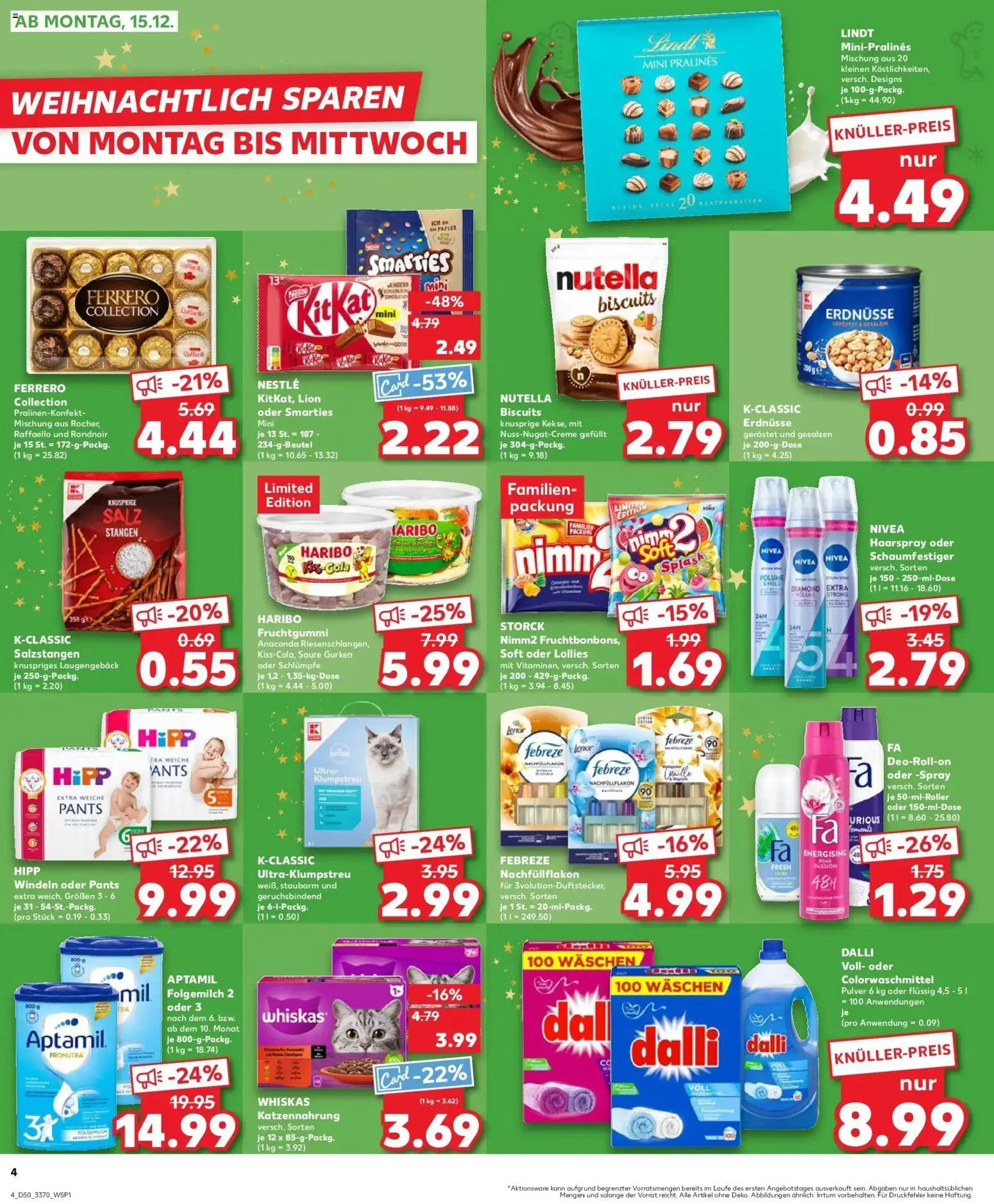 Kaufland prospekt Mühlhausen	 – gültig ab 14.12.2025 | Seite: 4 | Produkte: Haribo, Smarties, Deodorant, Whiskas