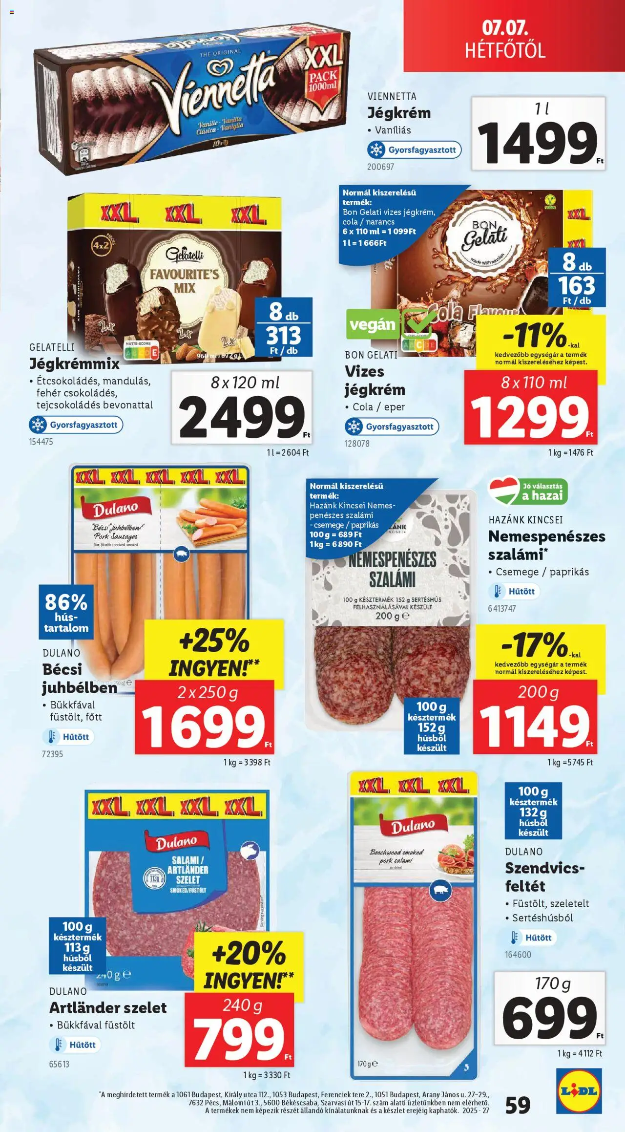 Lidl akciós ujság - amely érvényes a következő dátumtól: 03.07.2025 | Oldal: 59 | Termékek: Szendvics, Hús, Narancs, Vegán