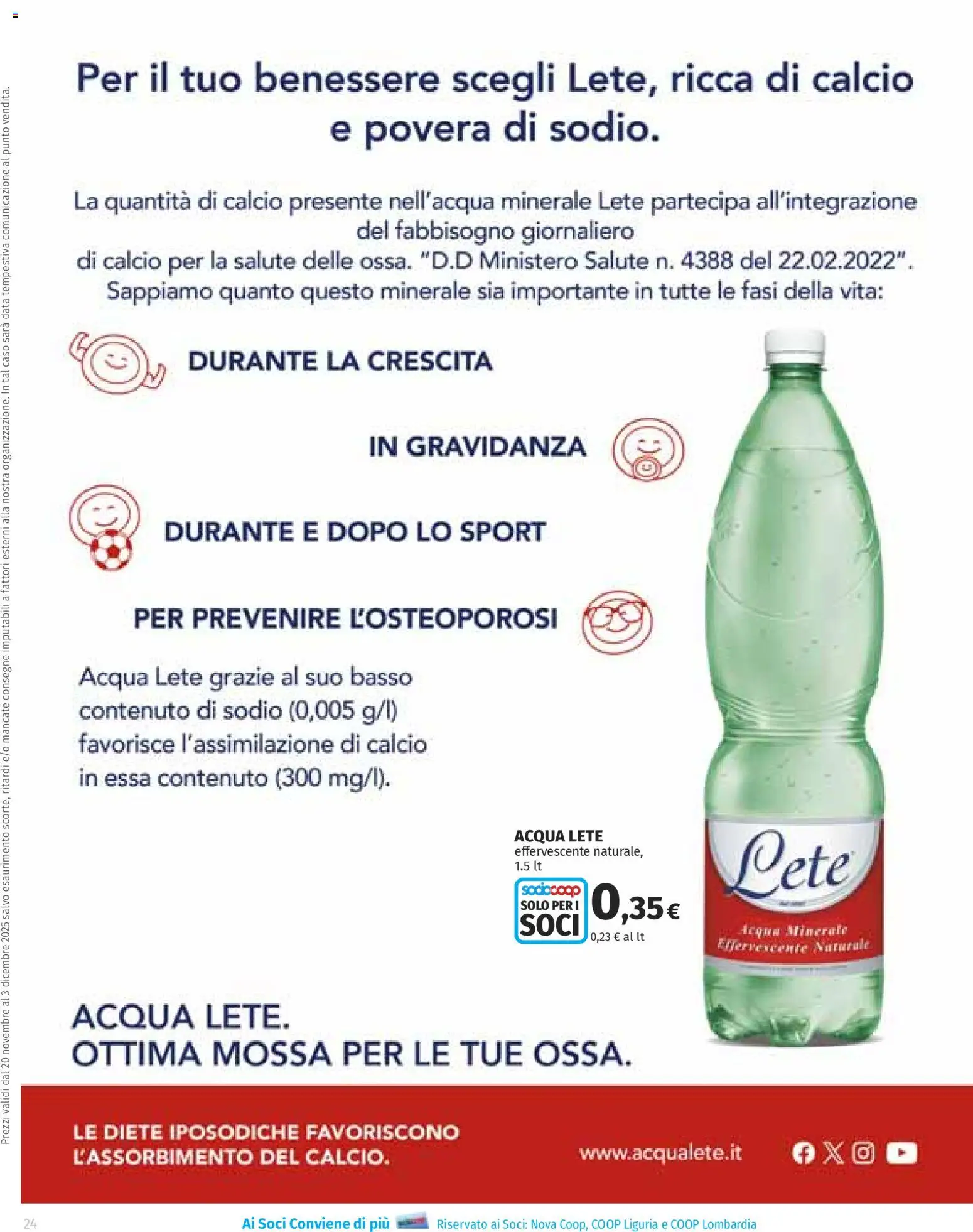 Volantino Ipercoop del 20.11.2025 | Pagina: 24 | Prodotti: Acqua Lete, Acqua, Data
