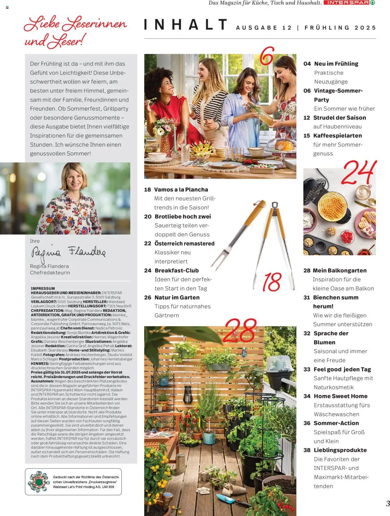 Interspar Mein Zuhause Magazin Frühling 2025 gültig ab 28.04.2025 | Seite: 3 | Produkte: Grill, Tisch