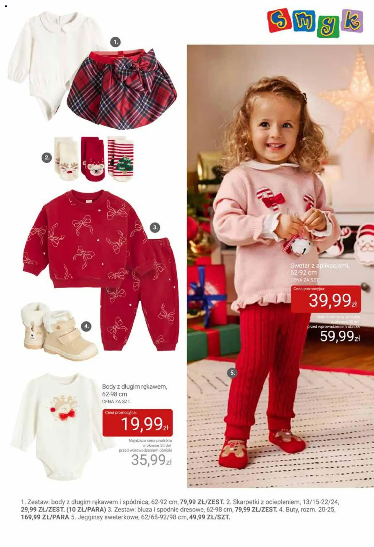 Smyk Gazetka od 16.12.2025 | Strona: 43 | Produkty: Sweter, Spodnie, Skarpetki, Body